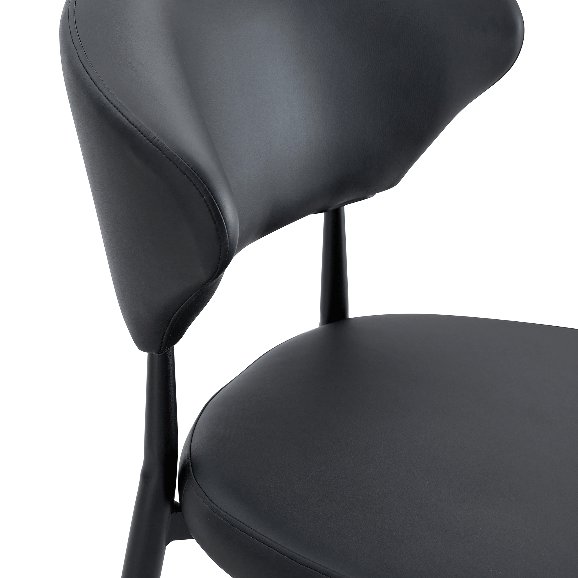 Black & White Minimalist Ergonomic Dining Chairs - Set of 4 with Curved Backrest for Comfort - Modern Home & Office Seating Solution - Perfect for Dining Rooms, Kitchens, and Small Spaces
