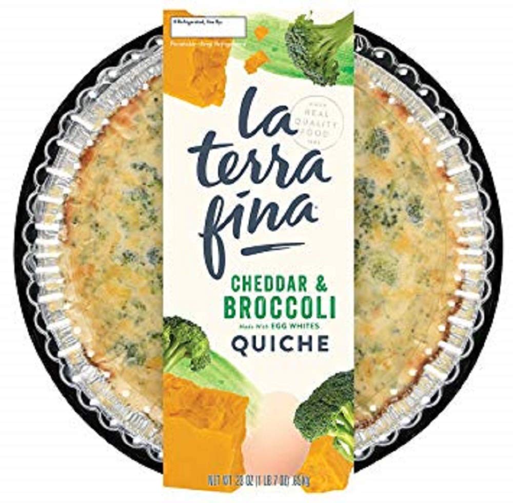 Laterra Fina Quiche - Cheddar & Broccoli with Egg Whites, 23 Oz (Pack of 6) | Frozen Quiche for Breakfast, Brunch, or Quick Meals | Perfect for Busy Mornings & Office Lunches