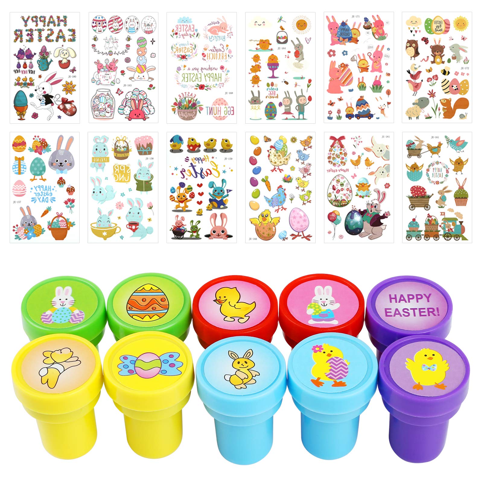KESOTE Easter Stamps for Kids - 24pcs Assorted Easter Tattoos, Fun Party Favors, Egg Fillers & Basket Stuffers - Perfect for Easter Egg Hunts, Classroom Activities & Spring Celebrations