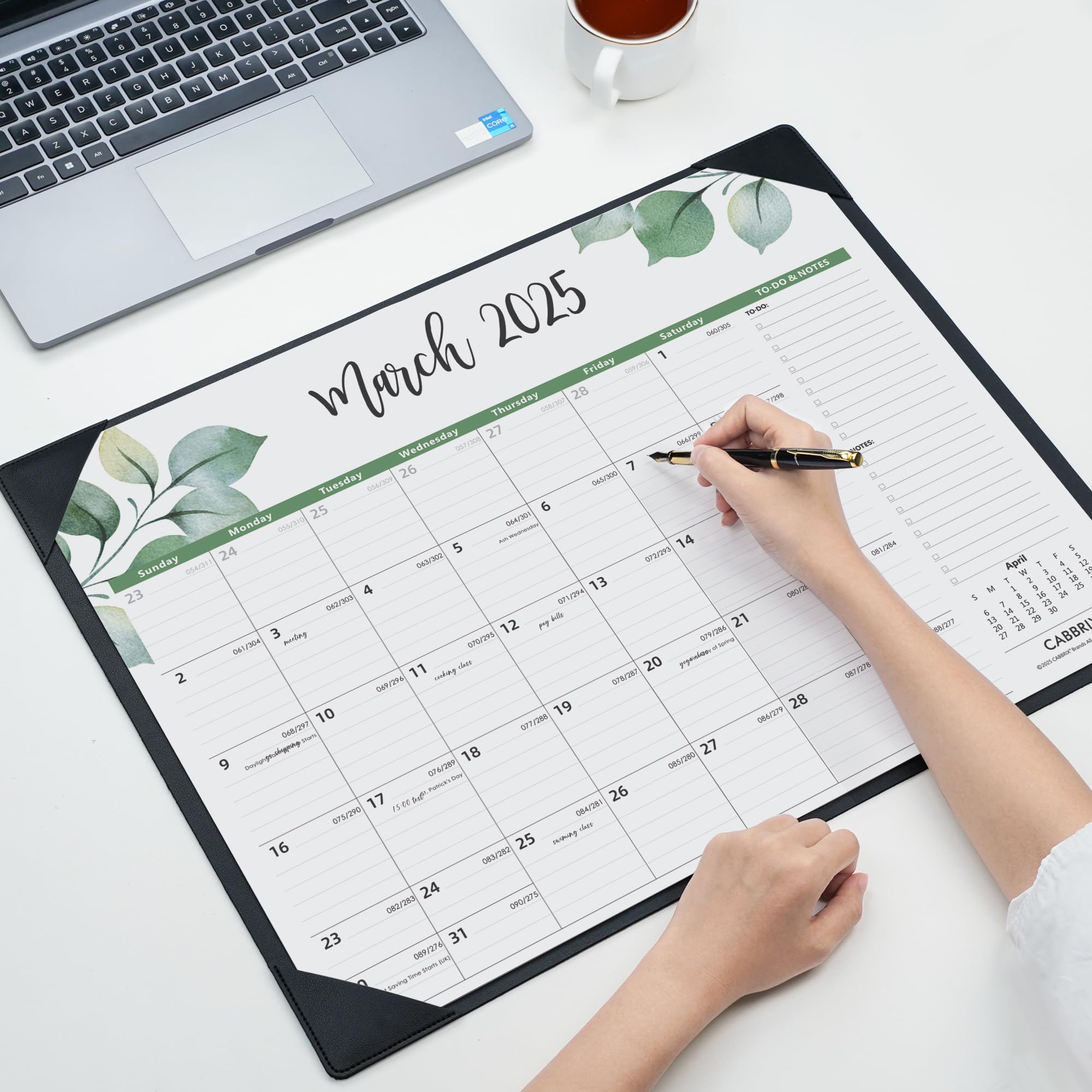 Cabbrix 2025-2026 Large Desk Calendar with Desk Mat - 22 x 17 Inch Academic Planner from Now to June 2026 - Perfect for Teachers, School, Home & Office Organization - Black - Ideal for Planning, Scheduling & Productivity