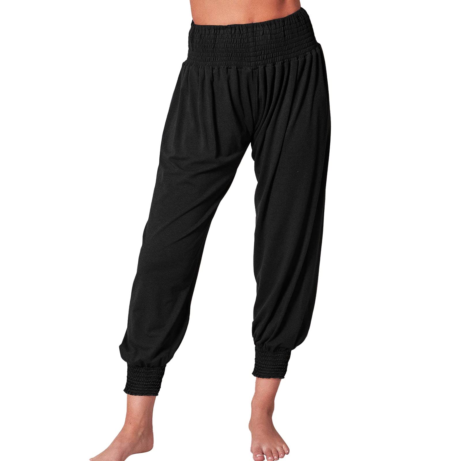 Women's Yoga Joggers - Loose Fit Workout Sweatpants with Pockets | Comfortable Lounge & Cargo Pants for Yoga, Running, Gym & Travel | Breathable Linen Pants for Women