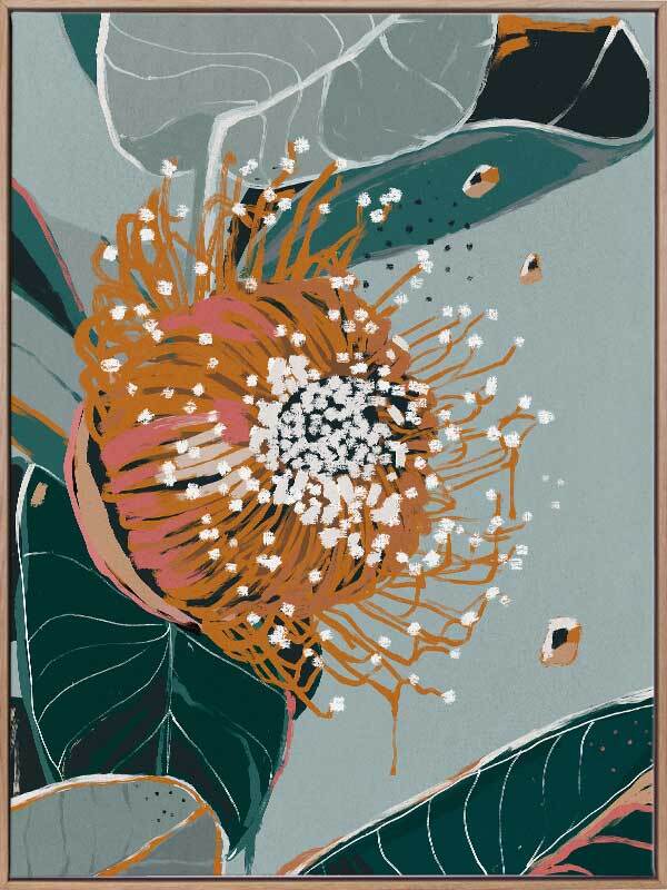 Dusty Flowering Gum II Canvas Art Print - Australian Floral Wall Decor for Living Room, Bedroom & Office