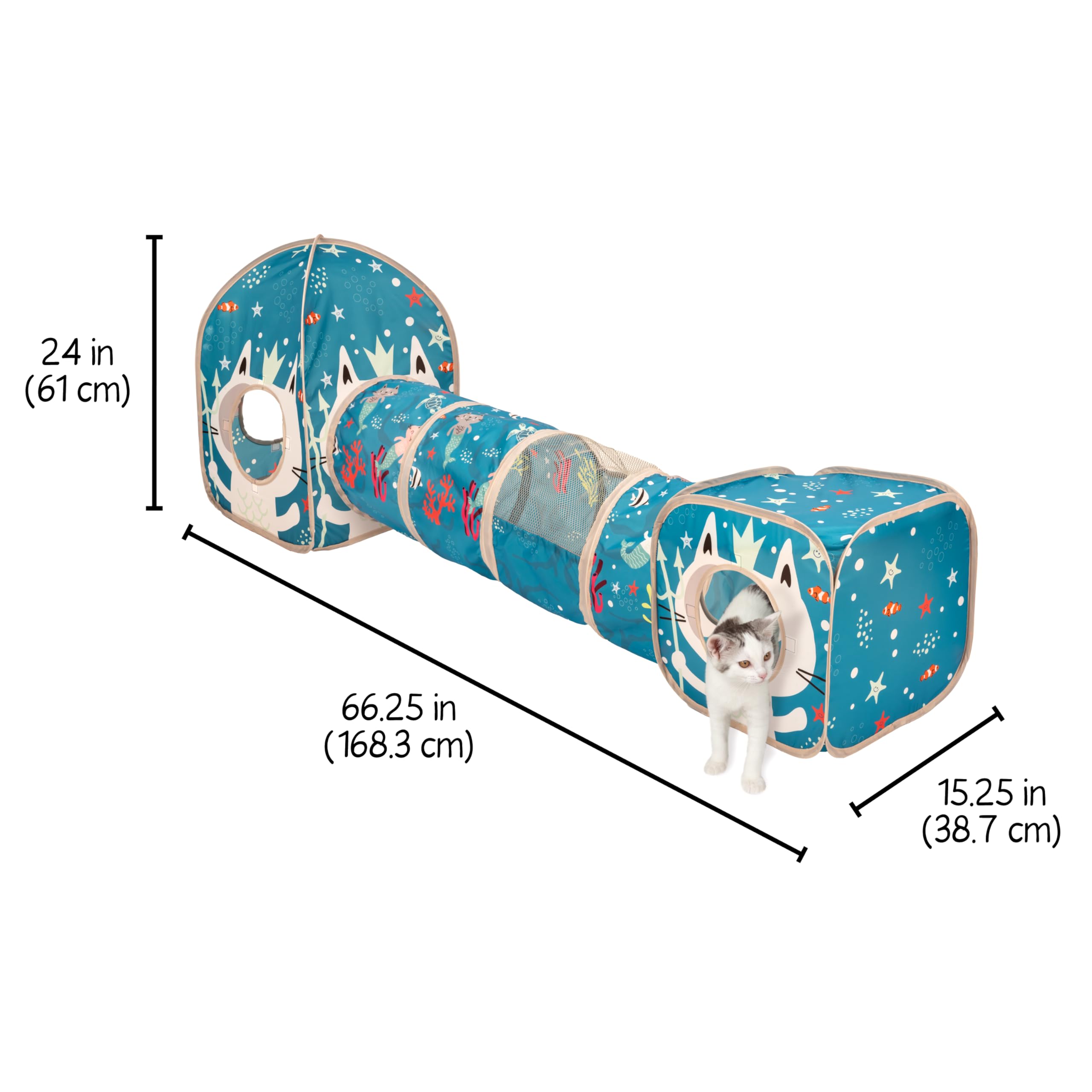 Kitty City Ocean Cat Play Furniture Set - Interactive Cat Climbing Tower & Scratching Post Combo for Indoor Cats | Perfect for Playtime & Exercise in Small Spaces