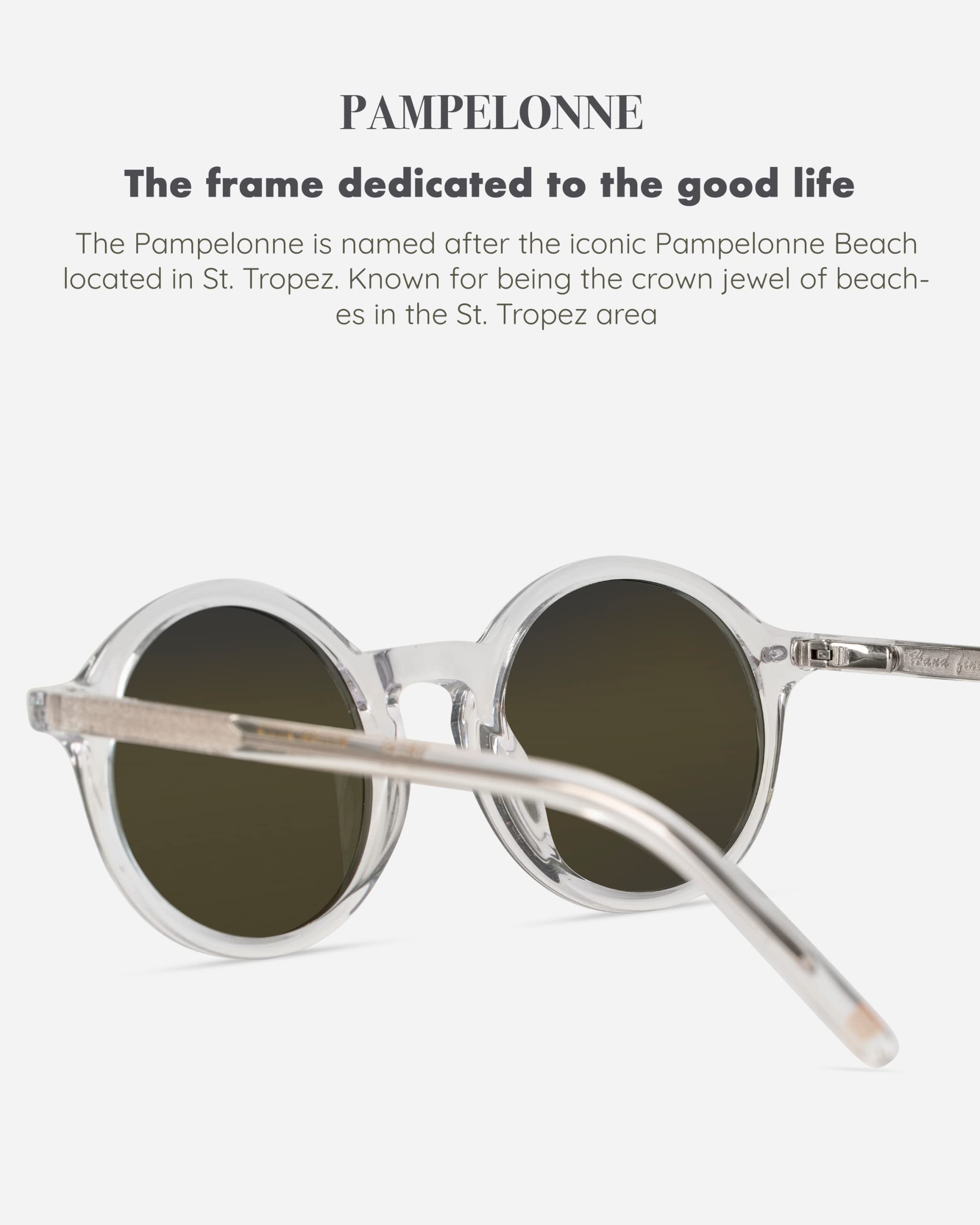 Christopher Cloos Pampelonne Minimalist Polarized Sunglasses for Men & Women - UV Protection, Lightweight & Stylish for Driving, Beach & Outdoor Activities