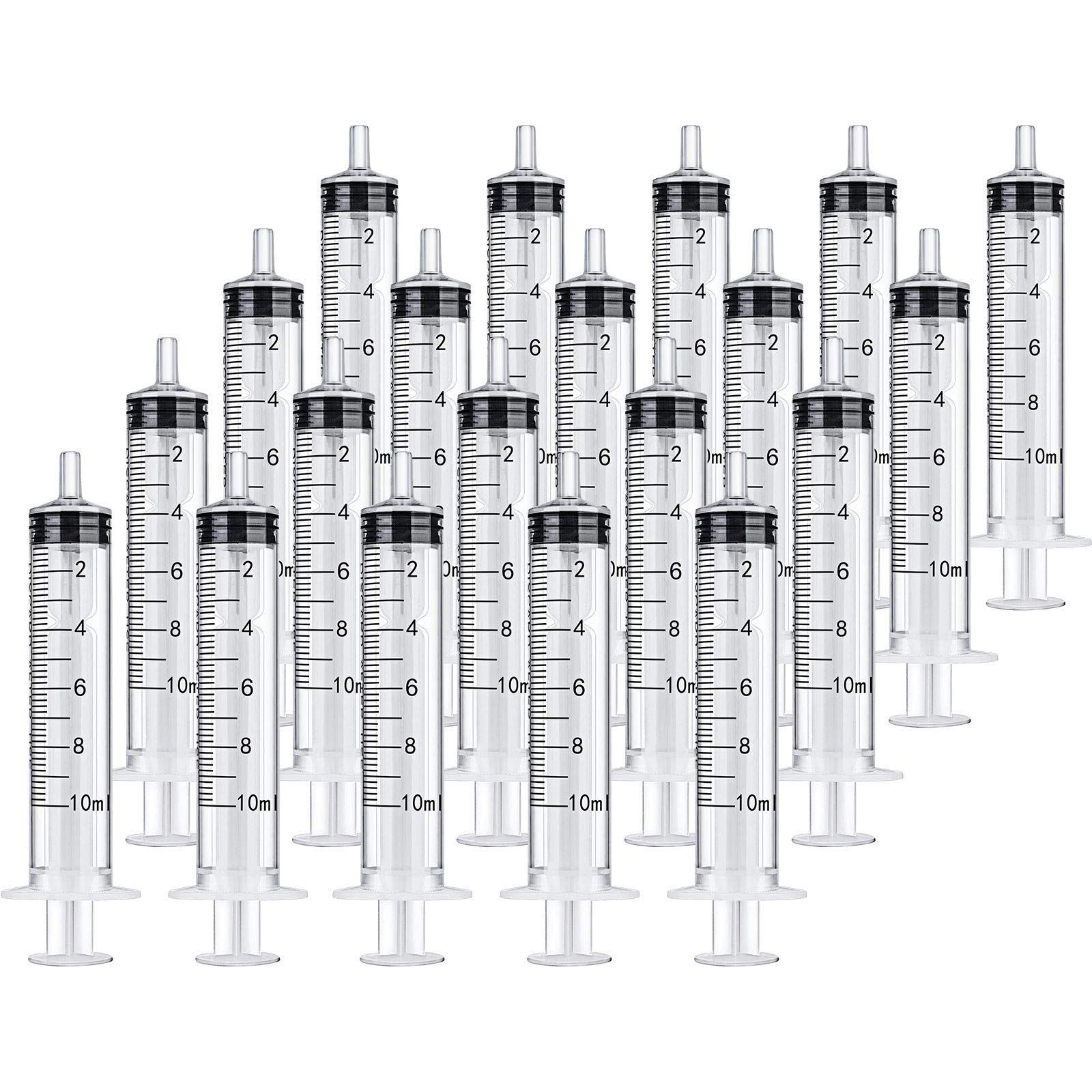 20 Pack Plastic Syringes with Measurement Marks - Precise Liquid Measuring, Watering Plants, Refilling Ink & Essential Oils - Ideal for DIY, Crafts, Lab & Pet Care