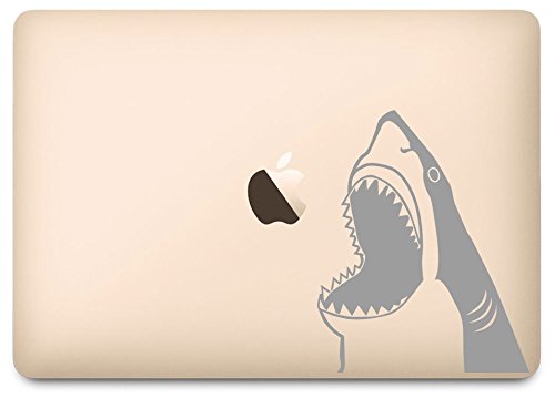 Premium Silver Shark Jumping Out of Water Vinyl Decal Sticker for 12 Inch Laptop - Durable, Waterproof Laptop Skin for MacBook, Dell, HP - Perfect for School, Office & Gaming Setups