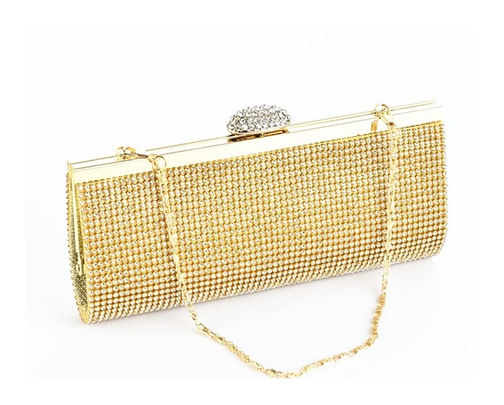 Elegant Golden Glitter Clutch Purse for Women - Perfect for Evening Parties, Weddings & Special Occasions - Stylish Handbag with Detachable Chain - Fashionable Evening Bag for Prom, Cocktail Events & Date Nights