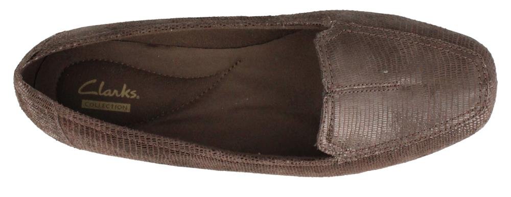 CLARKS Women's Haydn Gloss Slip-On Loafer Shoes - Brown Lizard Print - Size 6.5 Medium (US) | Comfortable Casual & Office Wear for Women | Perfect for Work, Travel & Everyday Outfits
