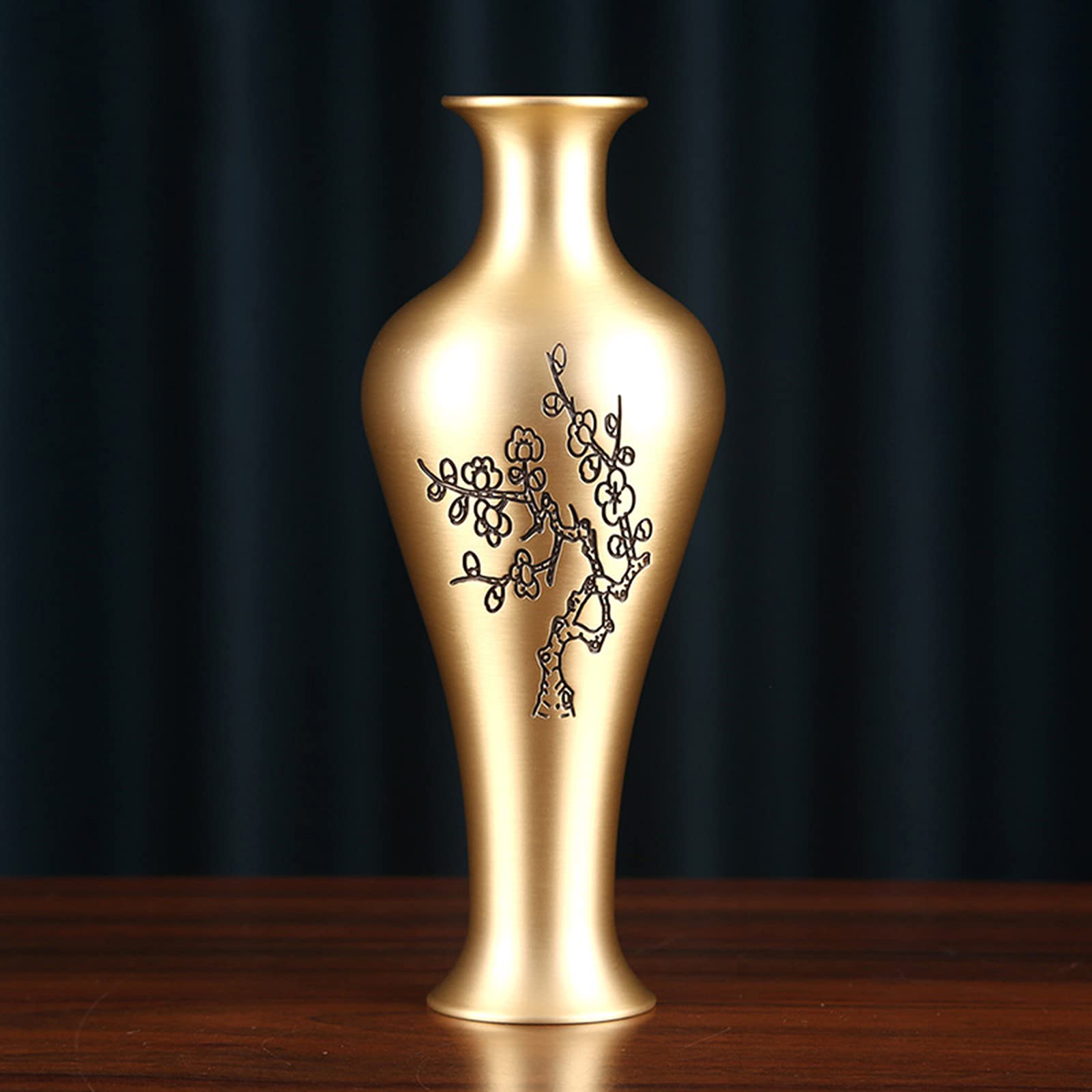 Golden Copper Buddhist Altar Vase - 7.5
