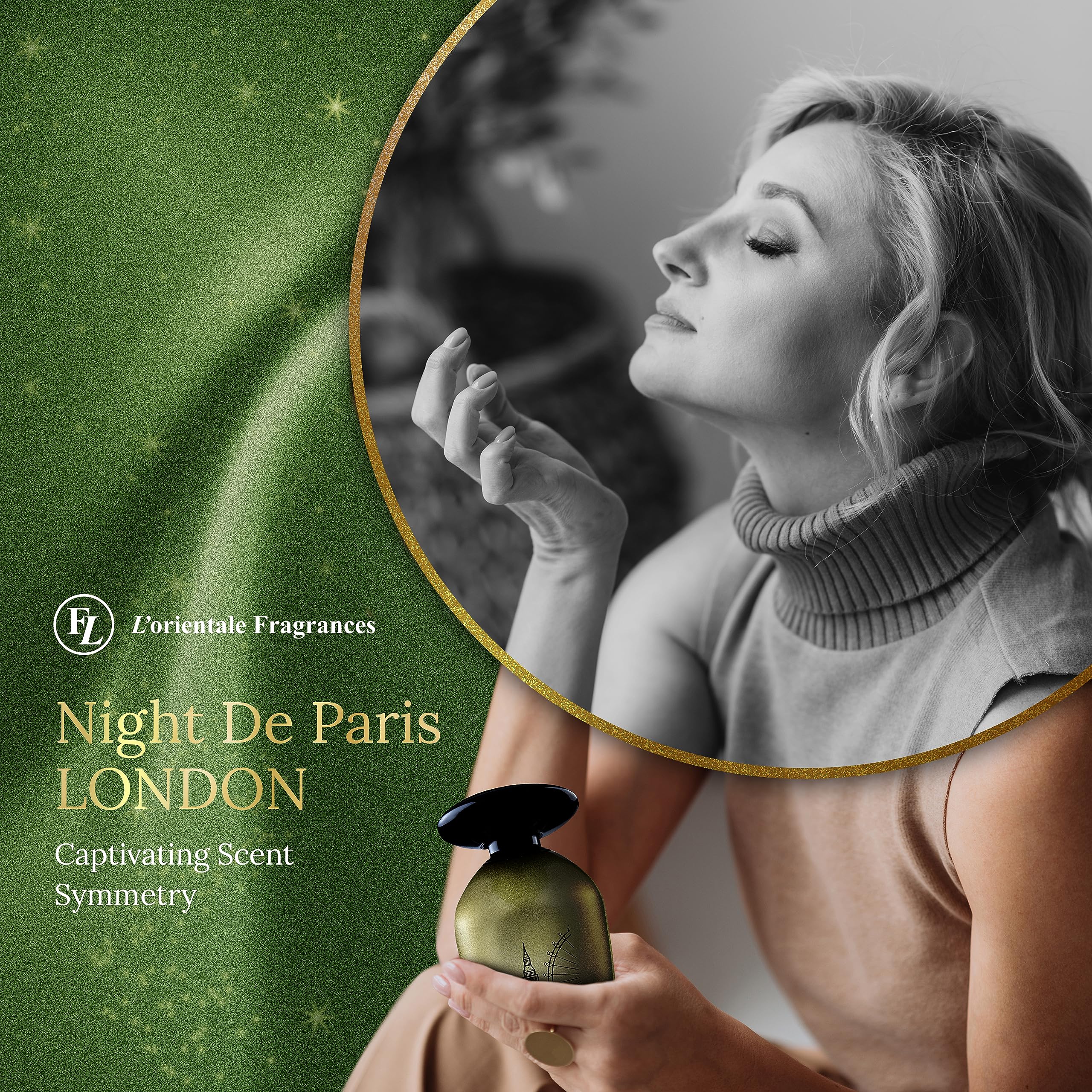 L'Orientale Fragrances Night De Paris London 100ml / 3.3oz - Unisex Amber Spicy Eau de Parfum for Women & Men, Long-Lasting 24-Hour Oil-Based Perfume - Perfect for Date Night, Office Wear & Special Occasions All Year Round