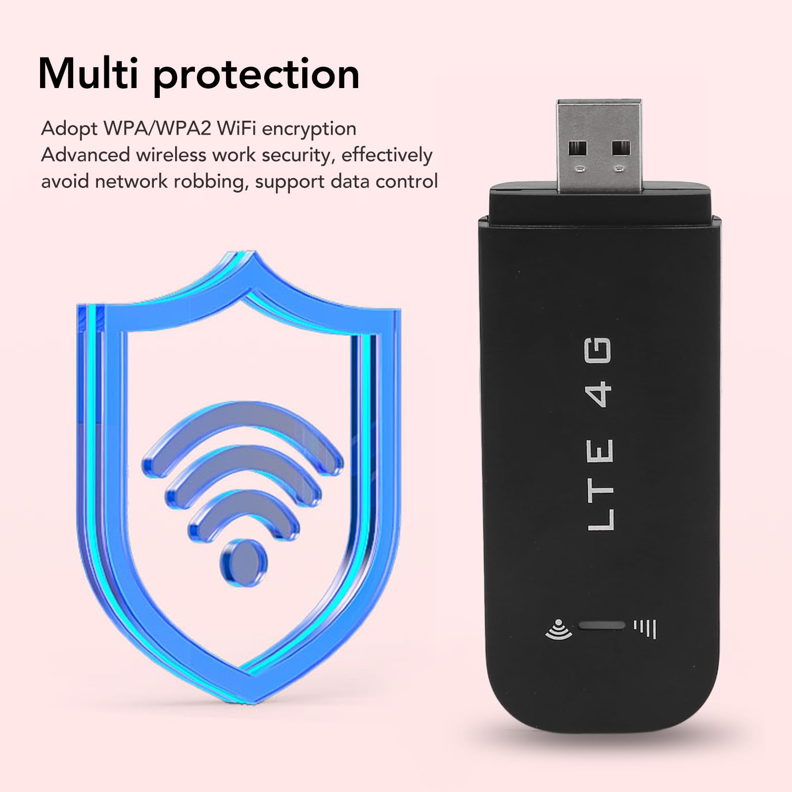 4G LTE USB Router - Portable Mobile Hotspot with Multi-SIM Card Slot | High-Speed Wireless Network for Travel, Business & Remote Work | Compact Travel Router (Black)