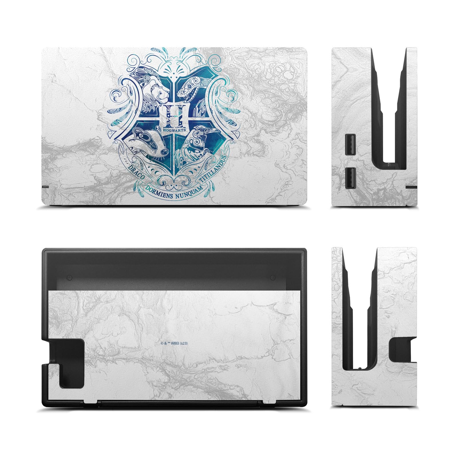 Officially Licensed Harry Potter Hogwarts Aguamenti Vinyl Sticker Skin Decal for Nintendo Switch Console & Dock - Waterproof Gaming Accessory for Switch Lovers & Potter Fans - Perfect for Customizing Your Switch, Protecting from Scratches, and Showing House Pride