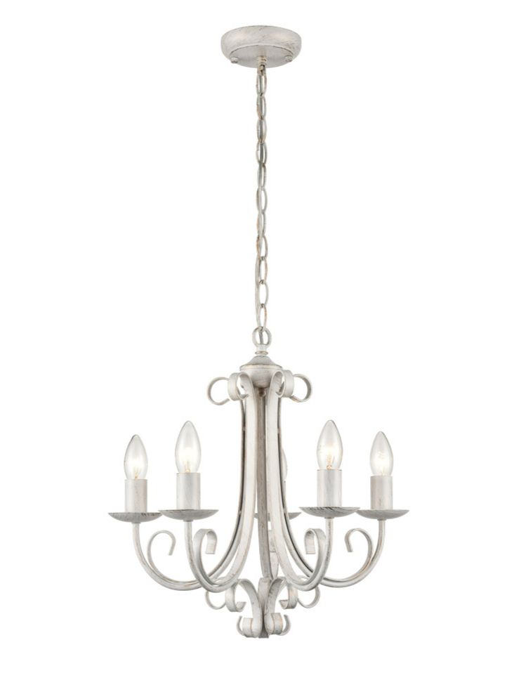 Elegant Abbey 3/5/8Lt Chandelier Ceiling Light in Painted White & Brushed Gold Finish - Perfect for Dining Room, Bedroom, or Foyer Lighting