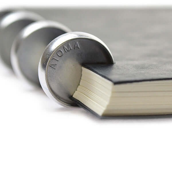 Atoma Refillable Notebook with Texon Cover - Disc Bound, Grey, 6.5