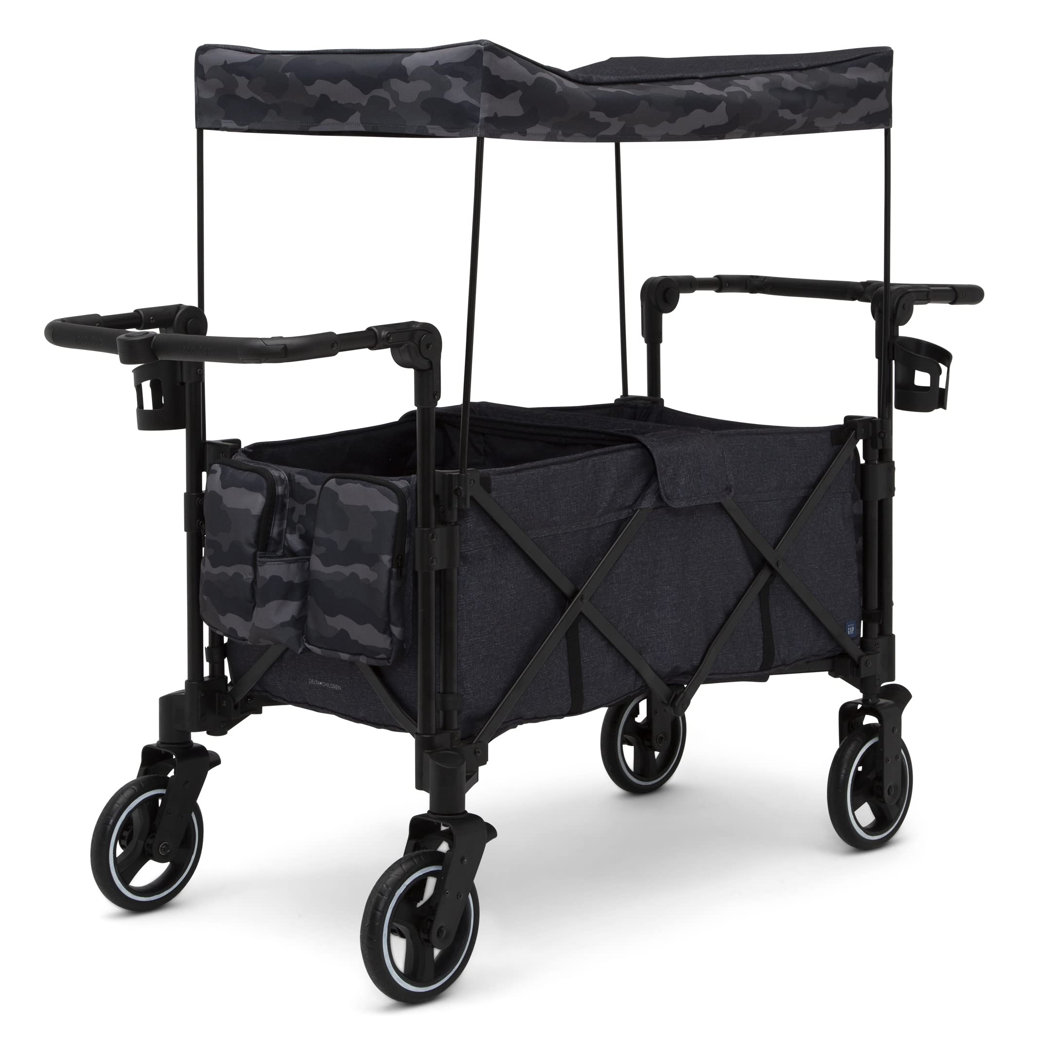 GAP babyGap Deluxe Explorer Wagon Stroller for Toddlers - Black Camouflage Design | Lightweight Foldable Baby Stroller for Outdoor Adventures, Shopping & Travel