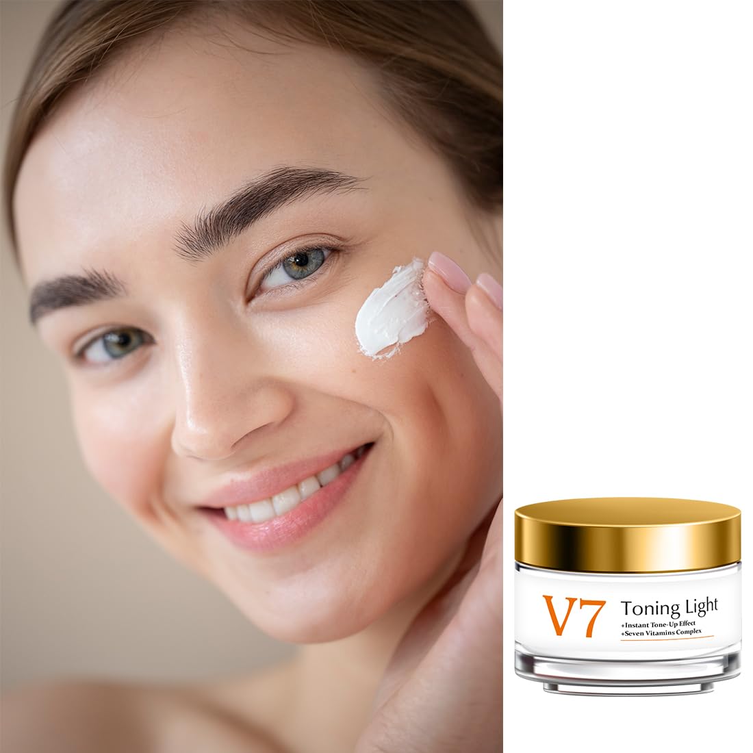 Digitalzap V7 Toning Light Cream - Skin Brightening & Even Tone Moisturizer for Glowing Complexion | Dark Spot Corrector & Hydrating Face Cream | Perfect for Daily Skincare Routine & Nighttime Use (Pack of 2)