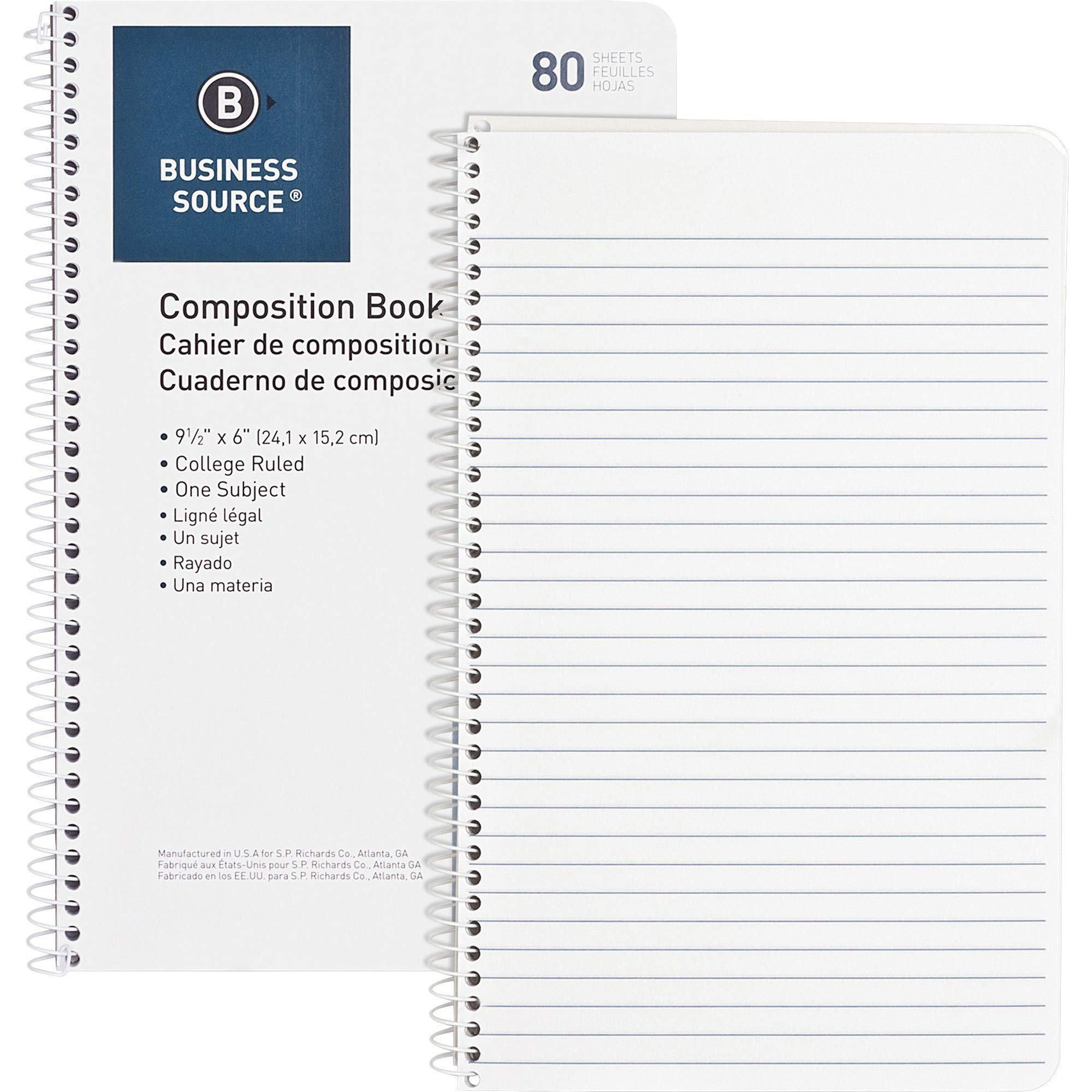 Premium Business Source College Ruled Composition Notebooks - 100 Sheets, 9.75