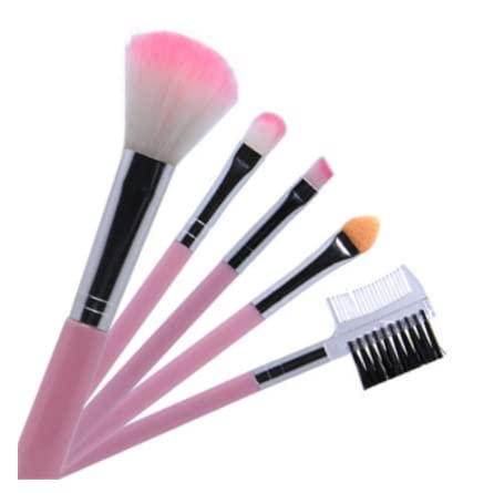 Premium 5-Piece Pink Makeup Brush Set with Gold Max Soft Bristles - Professional Cosmetic Brushes for Foundation, Blush, Eyeshadow & Contouring - Perfect for Everyday Makeup & Travel