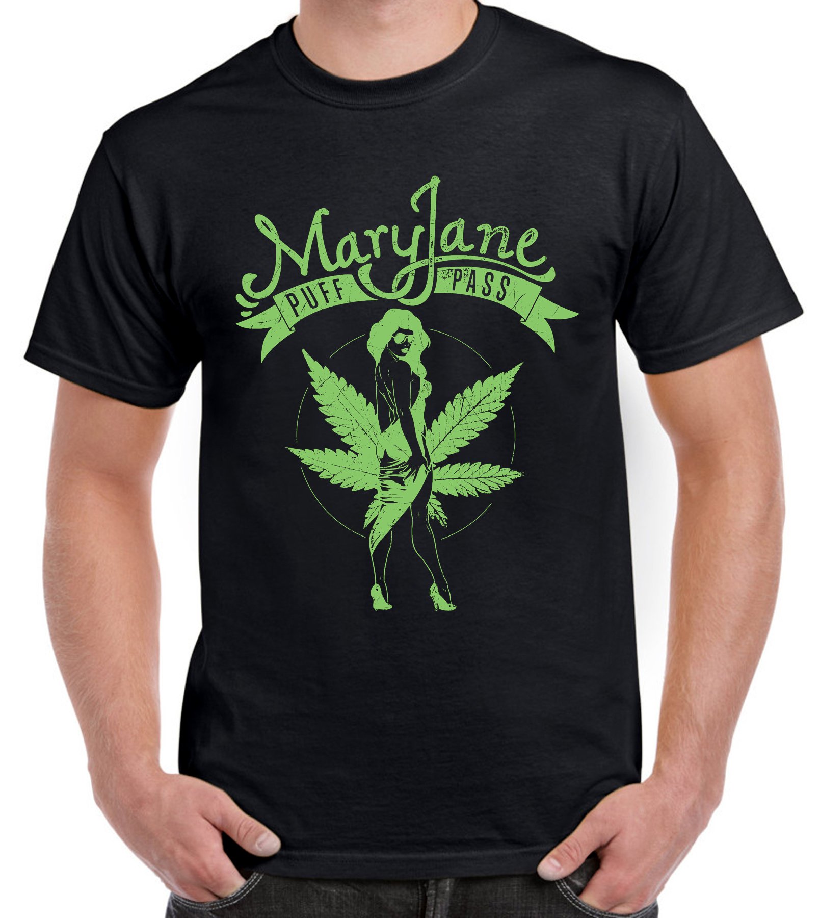 Tribal Graphic T-Shirt for Men - Mary Jane Puff Pass Design | Cool Casual Streetwear for Music Festivals & Everyday Wear