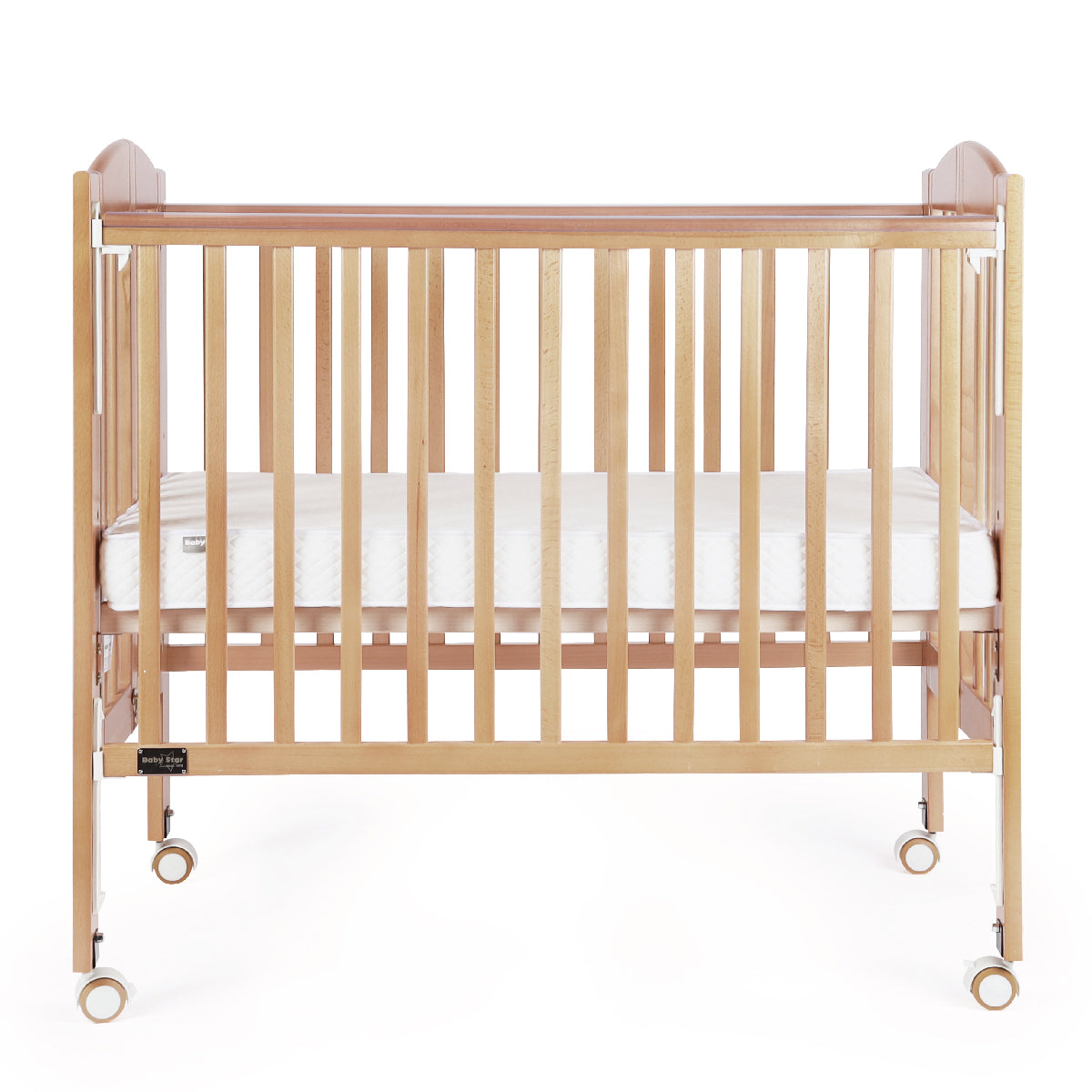 Baby Star Huggy Foldable Wooden Baby Crib with 3