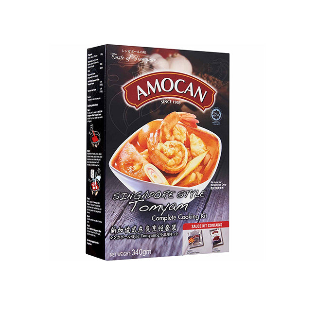 Amocan Singapore Style Tom Yum Soup 340g - Authentic Spicy & Sour Flavor for Home Cooking & Asian Cuisine Lovers