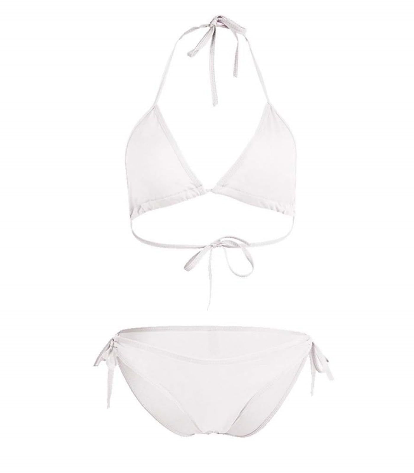 Sexy Women's 2 Piece Bikini Set - Halter Triangle Top & Cheeky String Thong Swimsuit for Beach, Pool Party & Summer Vacation