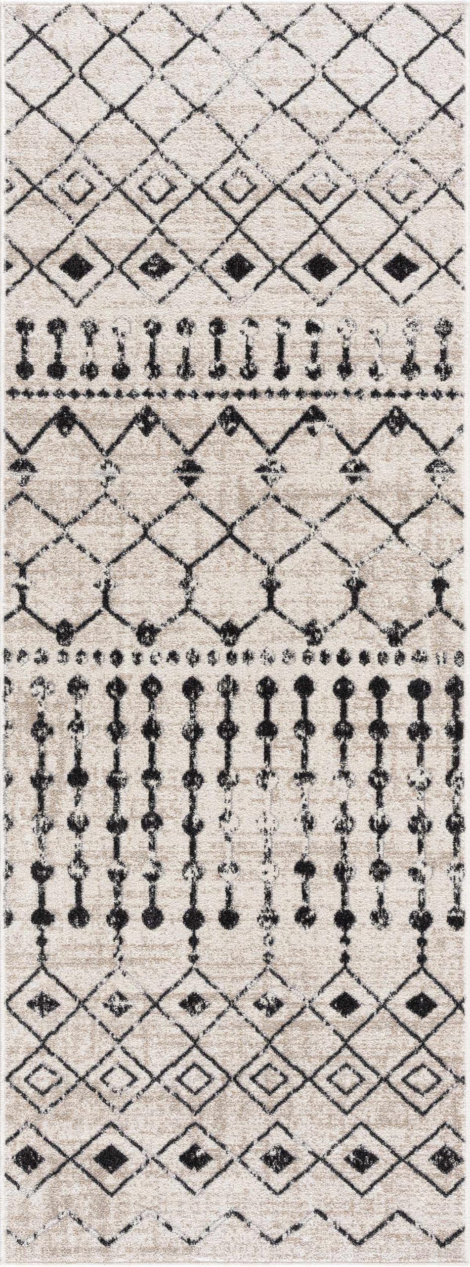 Hauteloom Joppatowne Washable Area Rug for Living Room & Bedroom - Soft & Durable - Black, Beige, Gray - 9'3