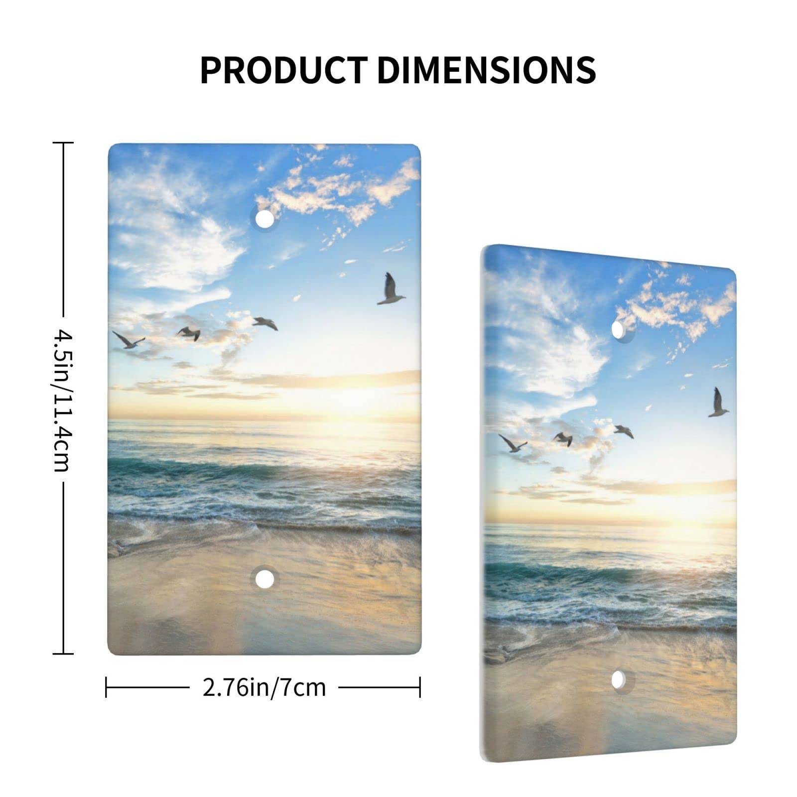 Coastal Beach Bird Decorative Wall Plate Cover - 1 Gang No Device, Standard Size Light Switch Faceplate - Perfect for Beach House, Bathroom & Nursery Decor
