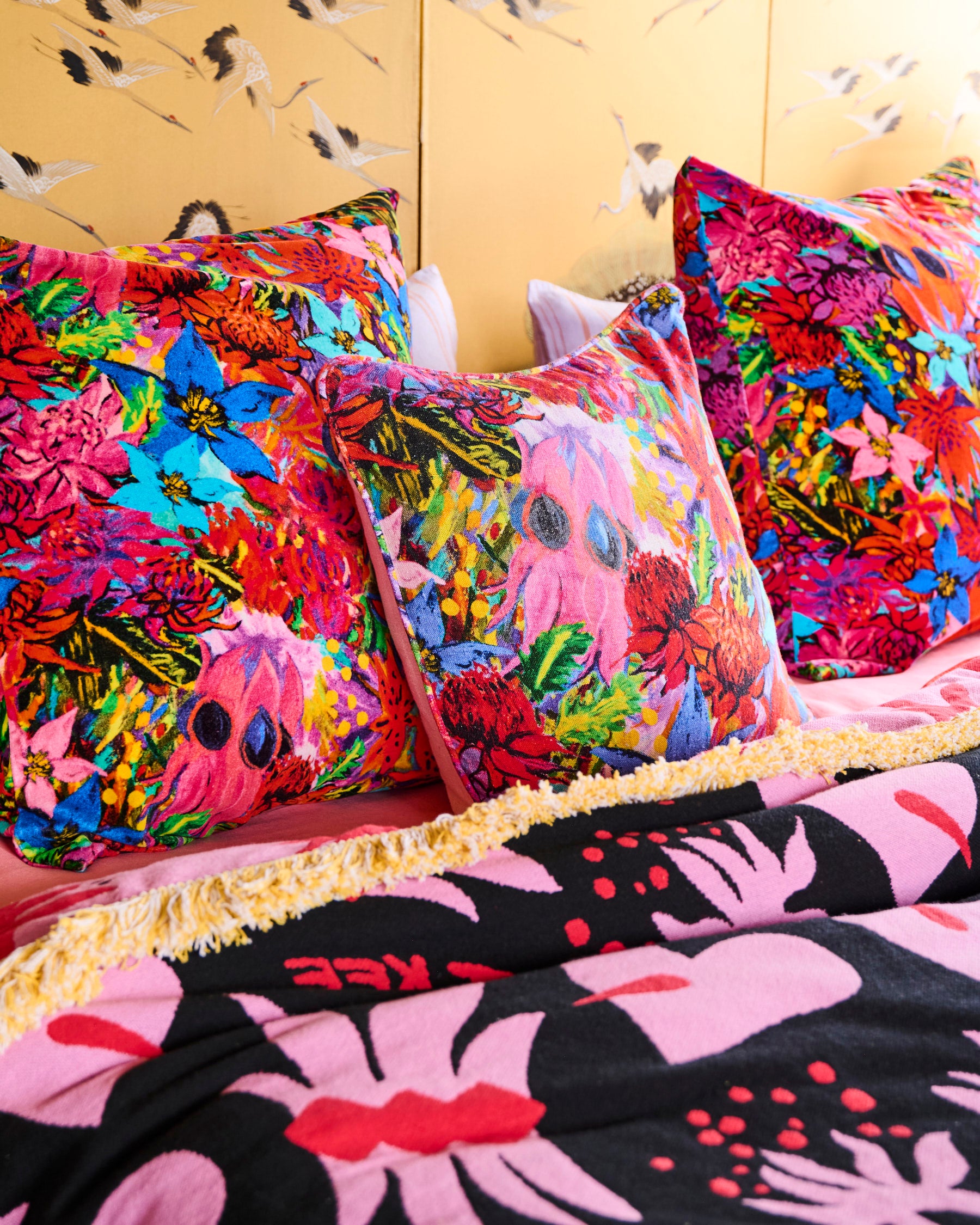 Kip&Co x Jenny Kee Growing The Peace Upholstery Cushion - Stylish Home Decor Throw Pillow for Sofa, Bed & Outdoor Use