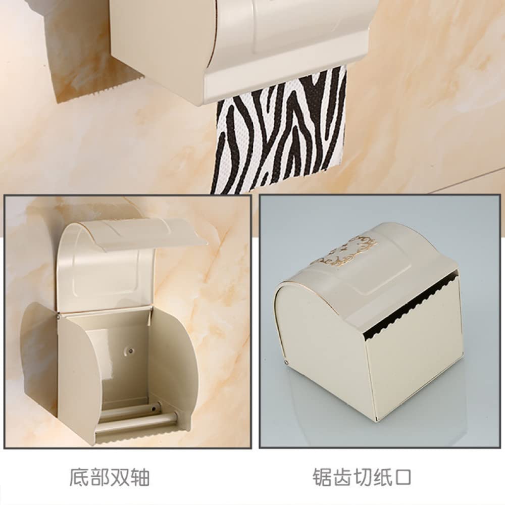 Wall Mounted Toilet Paper Holder - Waterproof Bathroom Tissue Roll Dispenser & Towel Rack, White | Space-Saving Solution for Small Bathrooms & Powder Rooms