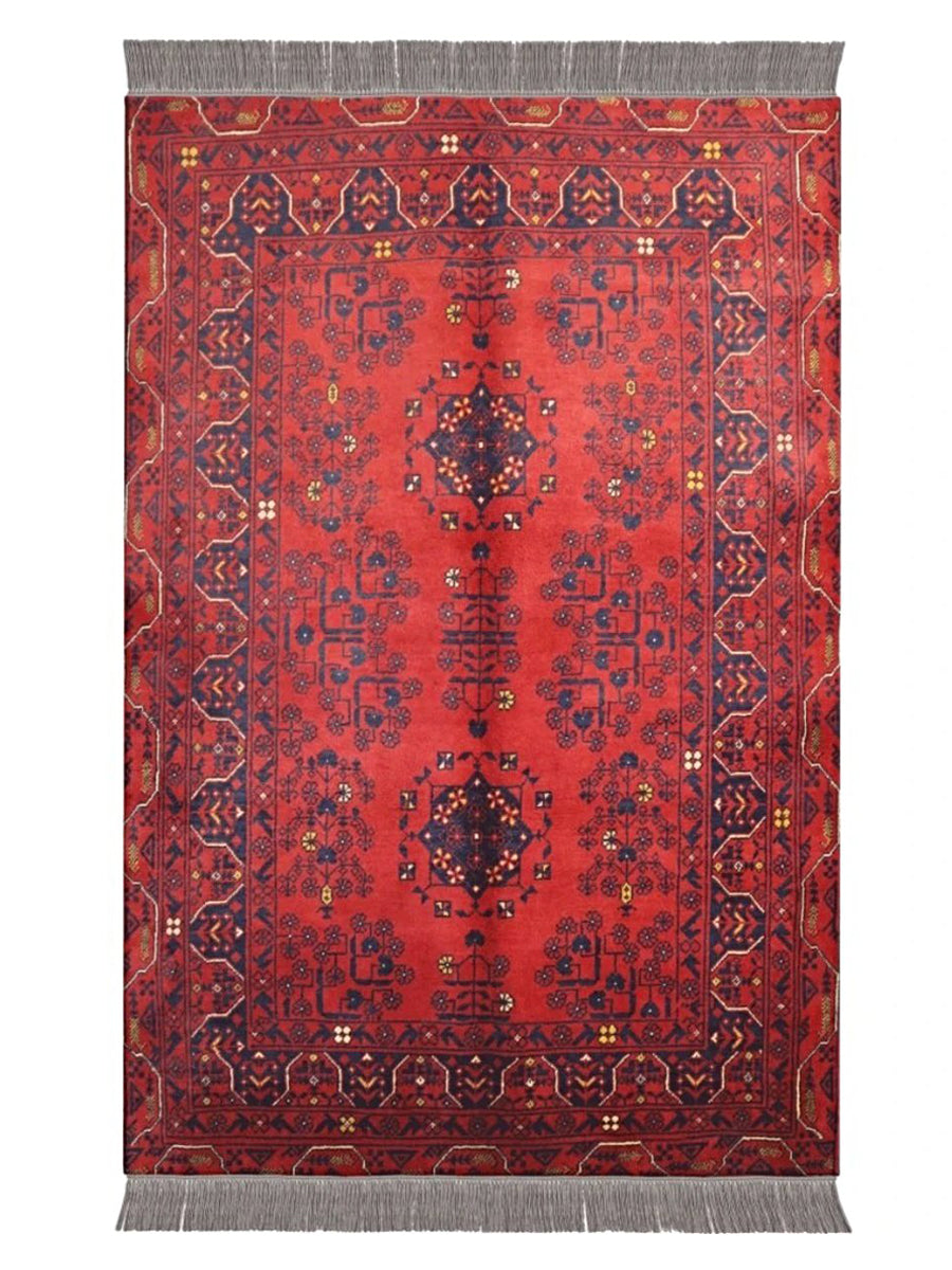Handmade Mazar Sharif Afghan Rug 3x5 ft - Traditional Oriental Wool Carpet for Living Room, Bedroom & Home Decor