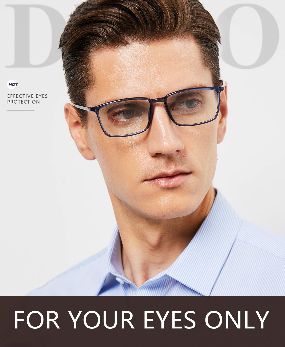 DUCO Blue Light Blocking Glasses for Computer & Gaming - Super Lightweight Anti Blue Ray Eyewear with Stylish Frame 306 | Reduce Eye Strain for Office Work, Online Classes & Night Screen Use