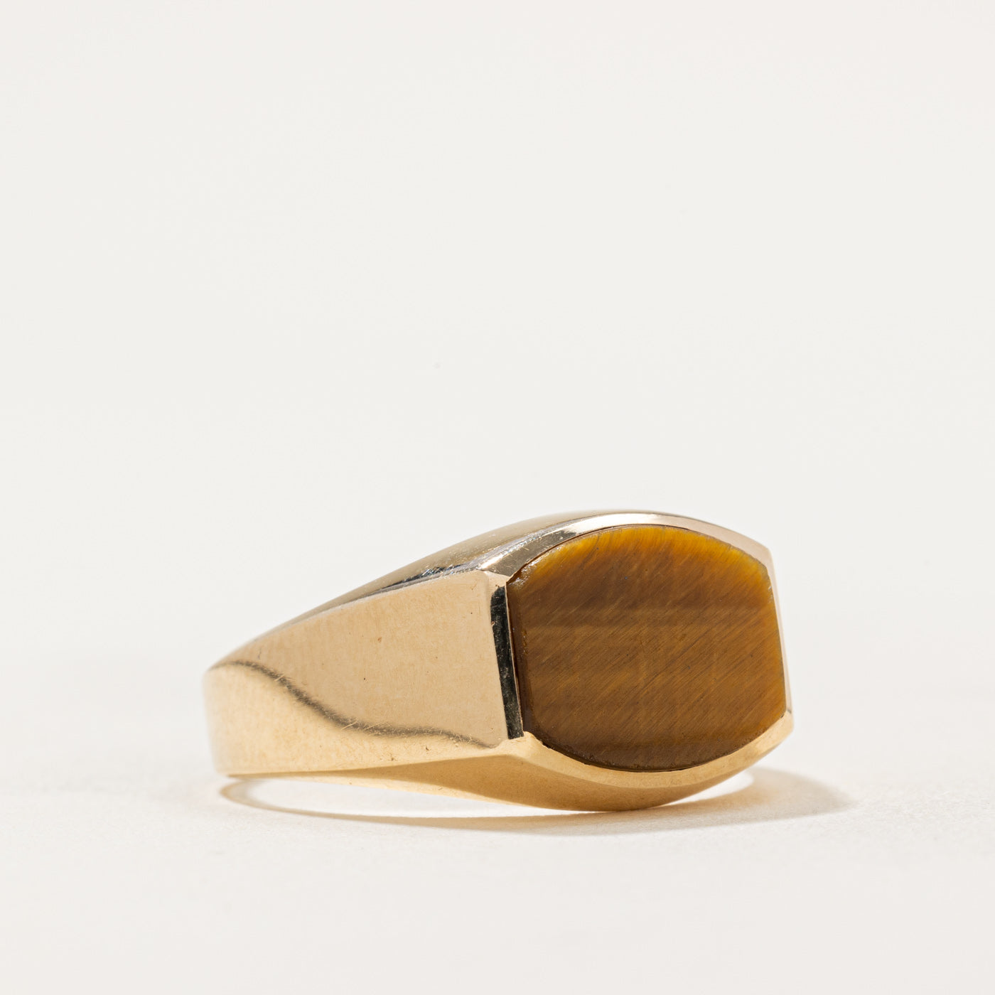 Tiger's Eye Signet Ring for Men - 1.40ct Natural Stone - Size 11 - Handmade Jewelry Gift for Birthday, Anniversary & Special Occasions - Elegant Statement Piece for Everyday Wear or Formal Events