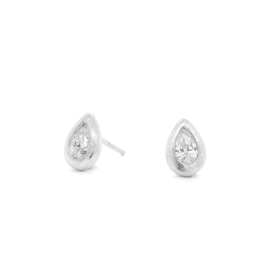 Boulder Bezel Pear Gemstone Stud Earrings - Natural Stone Jewelry for Women | Perfect for Weddings, Parties & Everyday Wear