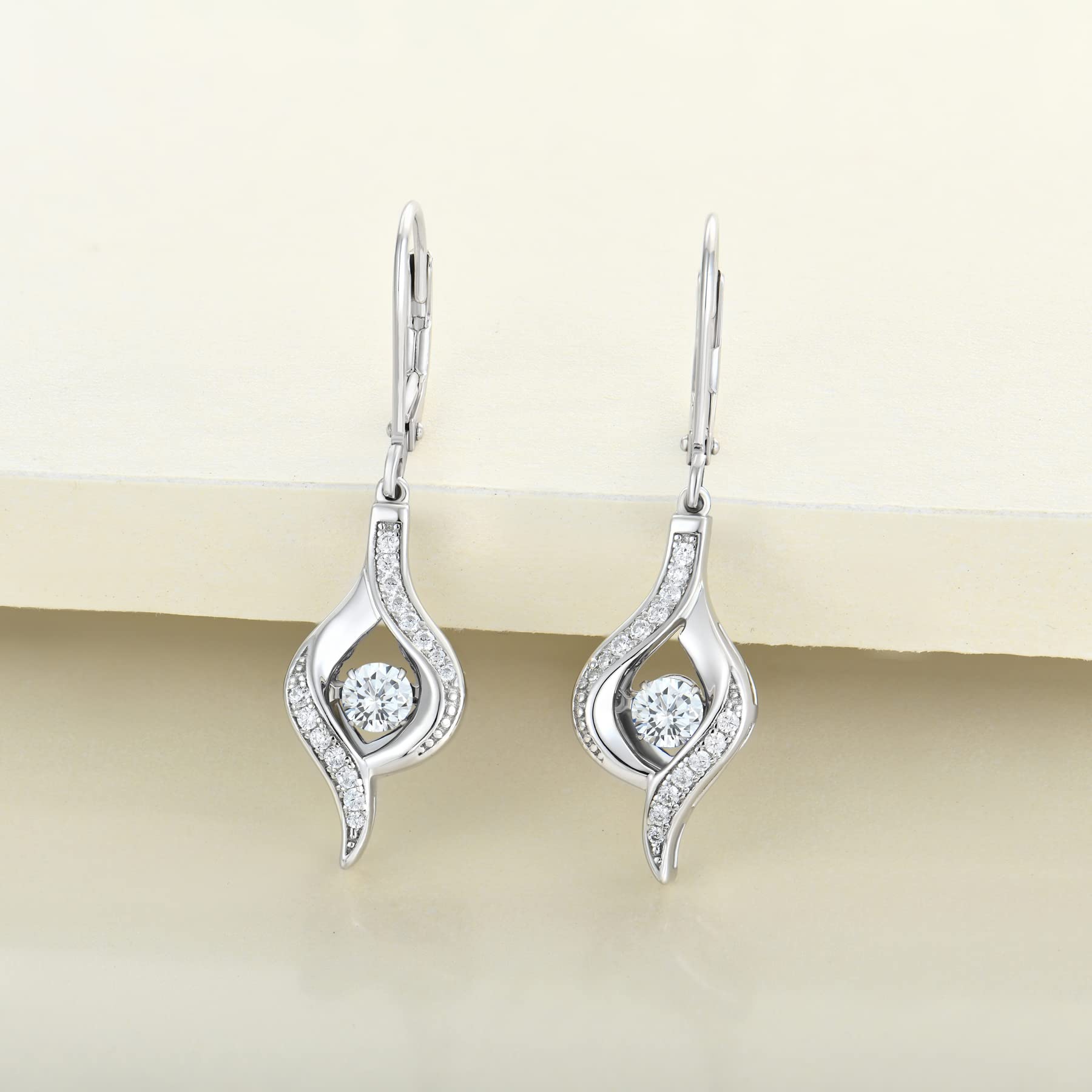 925 Sterling Silver YL Eye Dangle Earrings with Birthstone - Elegant Halo Jewelry for Women | Perfect for Parties, Weddings & Everyday Wear