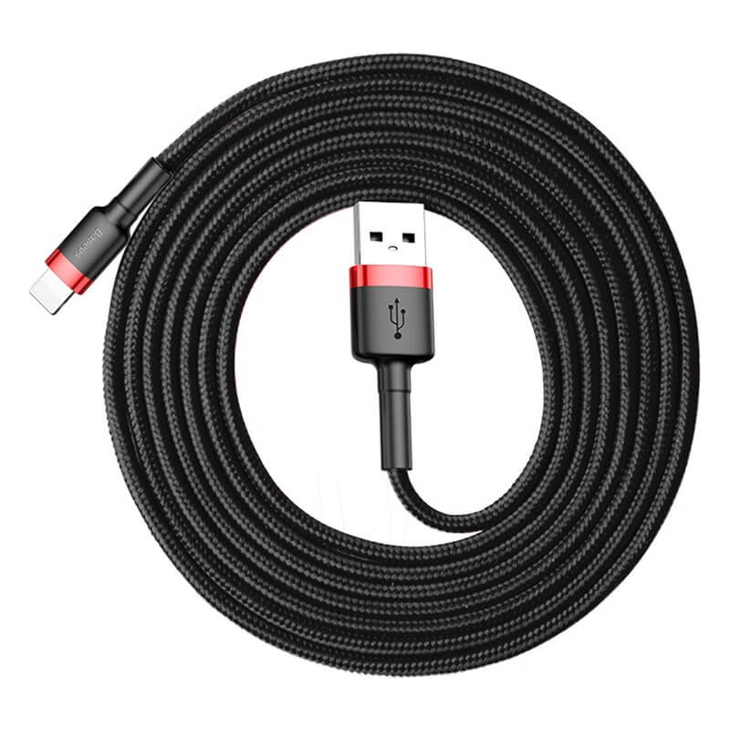 Baseus 2M USB to Lightning Cable Fast Charging (1.5A) - Durable iPhone Charger Cord for iPhone 14/13/12/11/X/8/7 | Perfect for Home, Office & Travel Charging