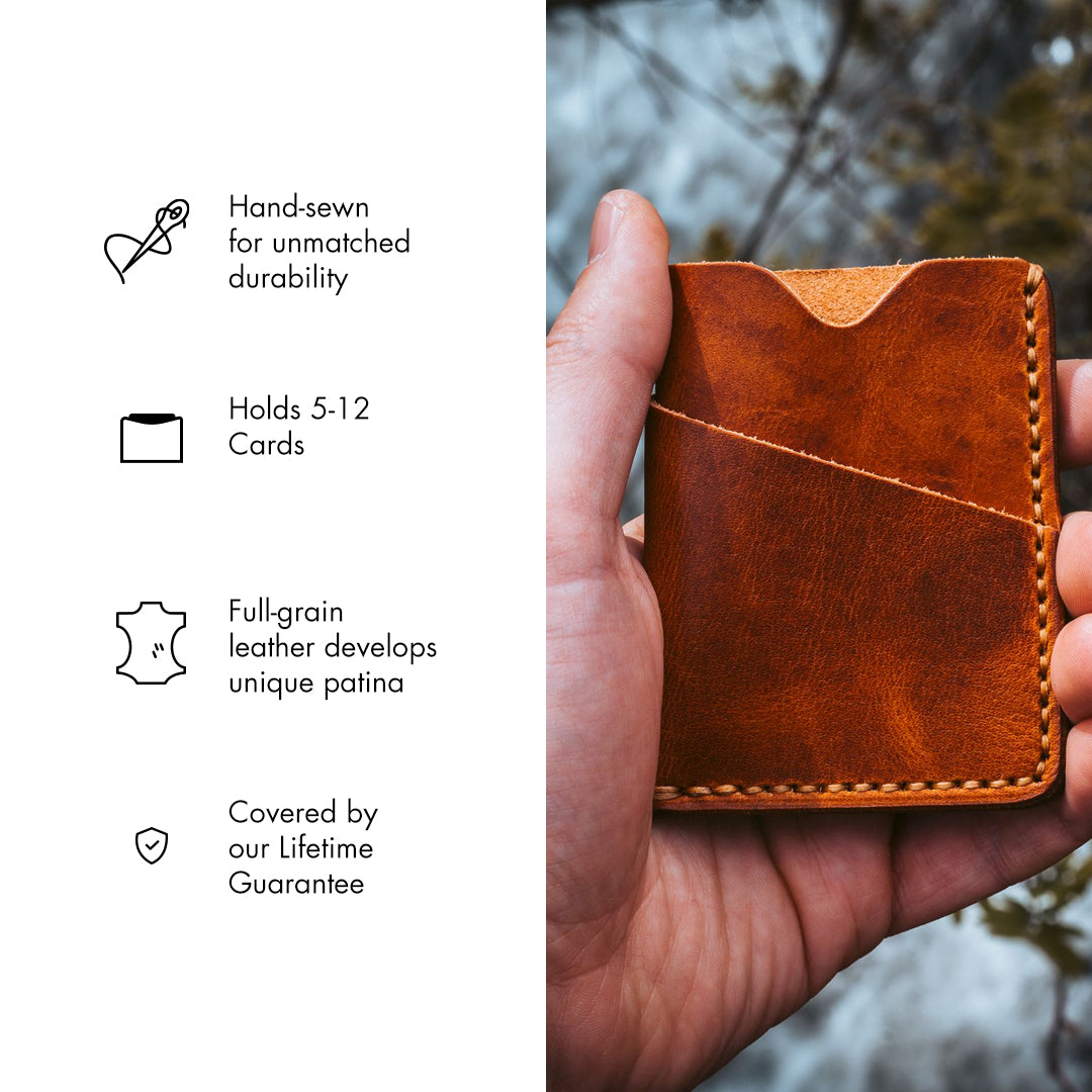 Genuine Leather Front Pocket Wallet for Men - Slim RFID Blocking Minimalist Wallet - Perfect for Travel, Everyday Carry & Gift Giving
