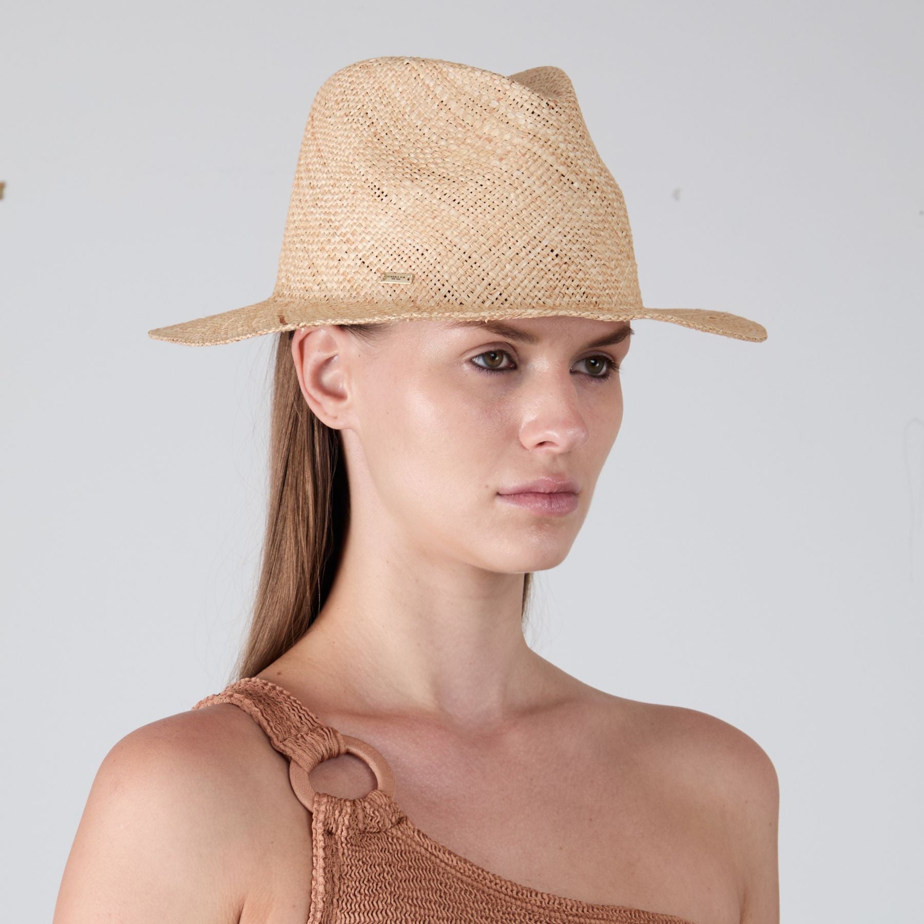 Lillian Natural Bao Fedora Hat for Women - Stylish Wide Brim Sun Hat for Outdoor, Beach, and Summer Fashion