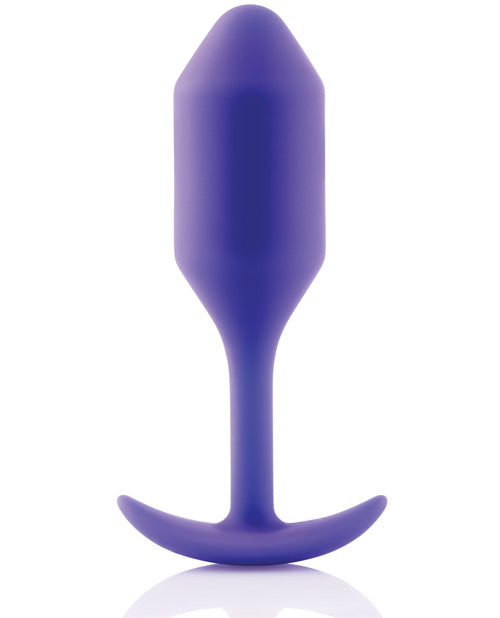 B Vibe Snug Plug 2 - Weighted Silicone Anal Plug for Enhanced Pleasure - Purple - Perfect for Solo Play & Couples Intimacy