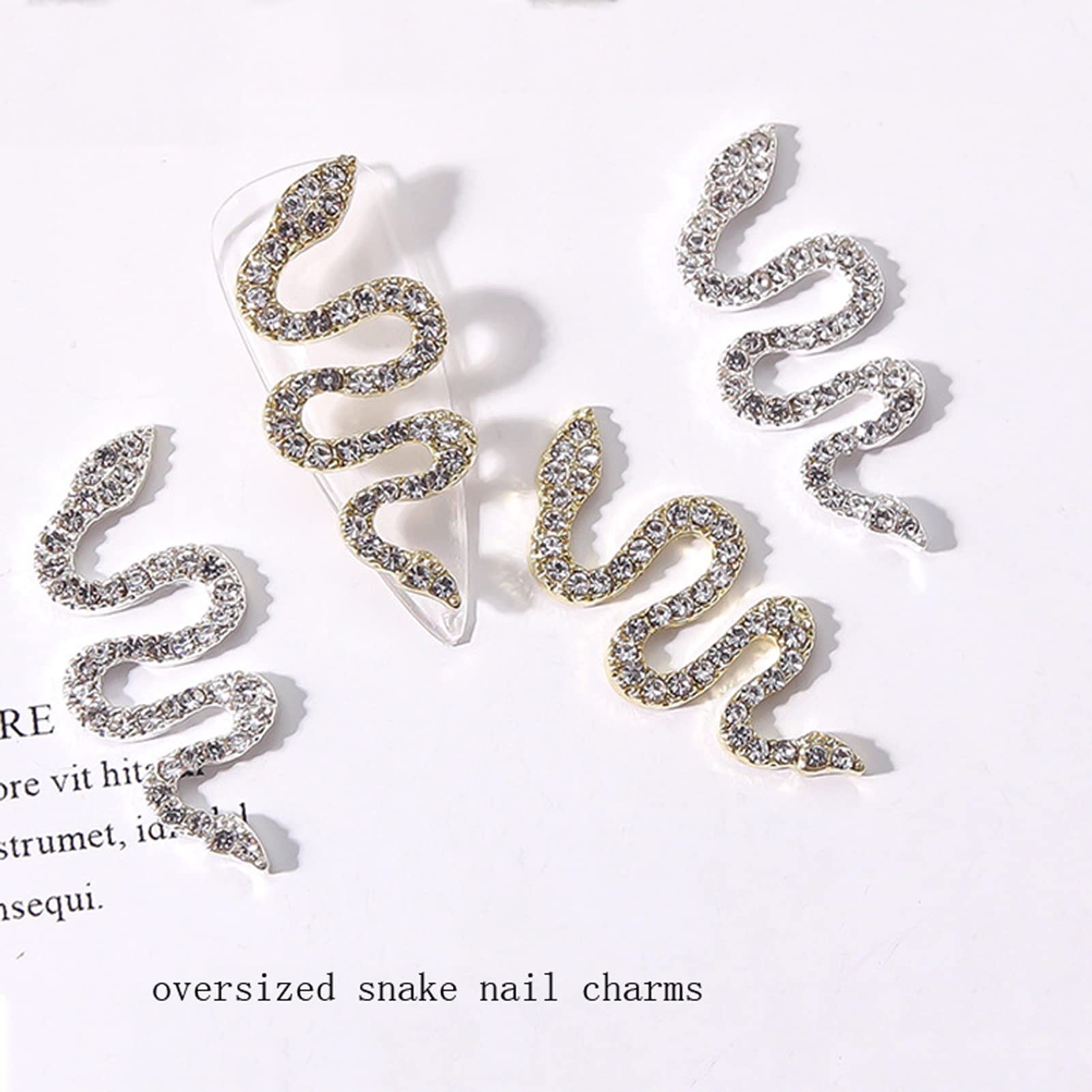 10Pcs Nail Decals Rhinestones - Minimalist Snake Nail Charms, Black Nail Gems & Glitter for DIY Nail Art | Nail Jewelry Decorations for Women | Perfect for Parties, Weddings & Salon Designs