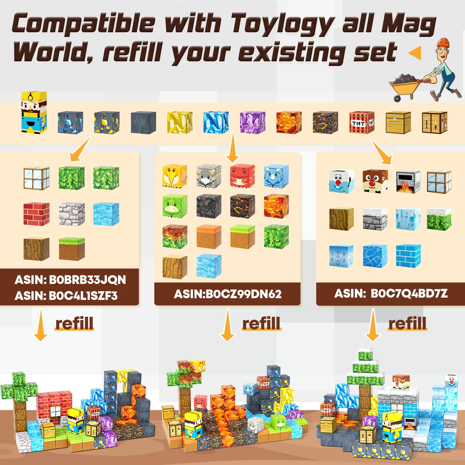 Magnetic Building Blocks for Kids Ages 3-8 - STEM Educational Construction Toys with Pickaxe & Cavern Theme for Boys & Girls - Creative Sensory Play for Indoor & Outdoor Use - Perfect for Preschool Learning & Birthday Gifts