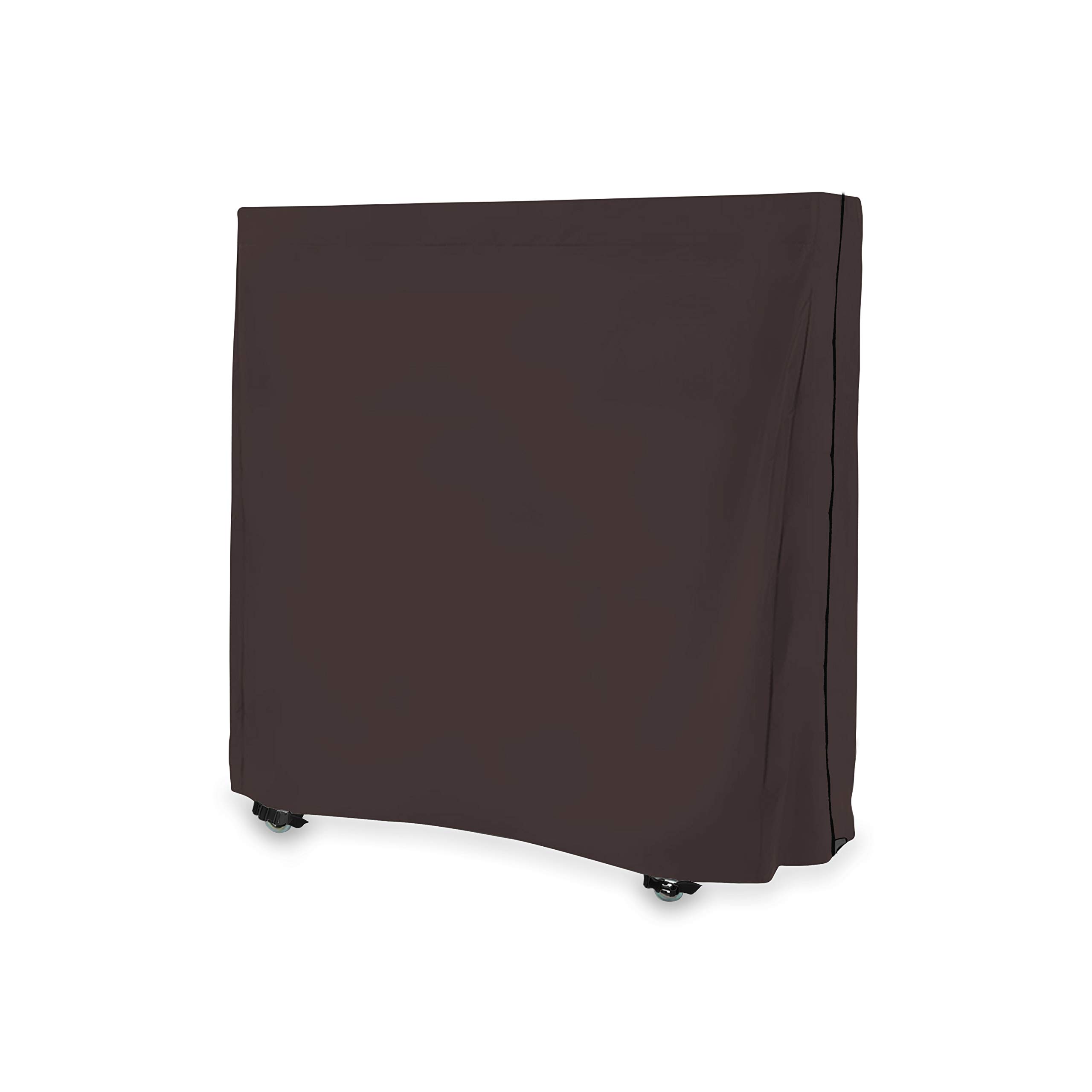 Premium Waterproof & UV Resistant Ping Pong Table Cover - Heavy Duty 12oz PVC Fabric with Air Pockets & Drawstring for Indoor/Outdoor Table Tennis Protection - Fits Standard Sizes, Withstands Winds & Storms (Coffee Brown) - Perfect for Backyard, Garage, or Club Use