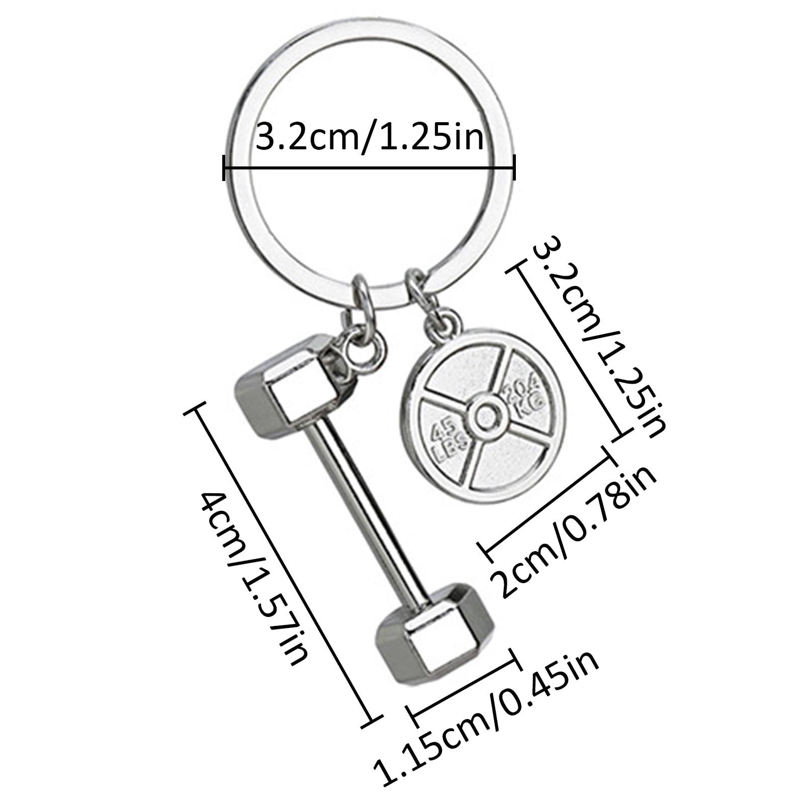 Fitness Gym Keychain - Dumbbell & Kettlebell Weight Plate Zinc Alloy Charm - Workout Bag Accessory for Bodybuilding & Training | Perfect for Gym Enthusiasts, Weightlifters & Fitness Lovers
