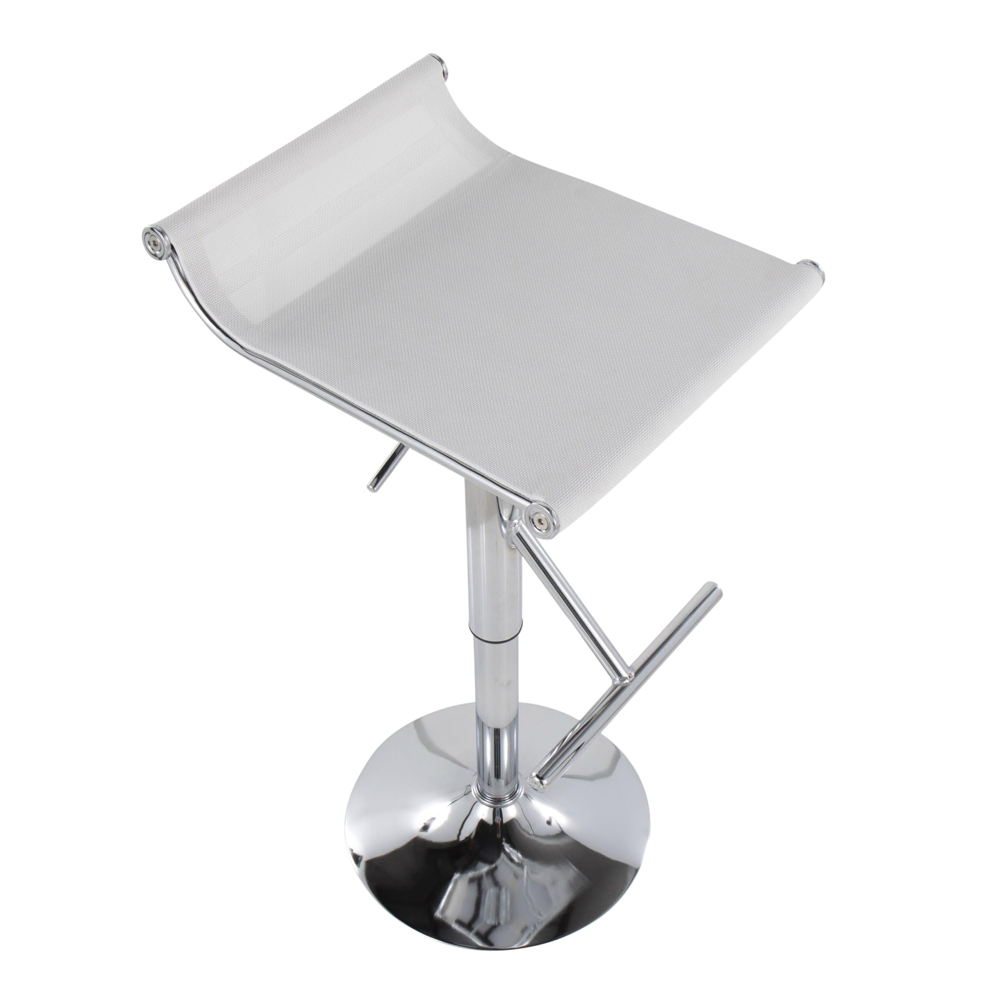 LumiSource Mirage Ale Adjustable Swivel Bar Stool - Chrome Metal Bar Stool with Adjustable Height for Kitchen, Bar, or Dining Room - Perfect for Home, Office, and Commercial Use