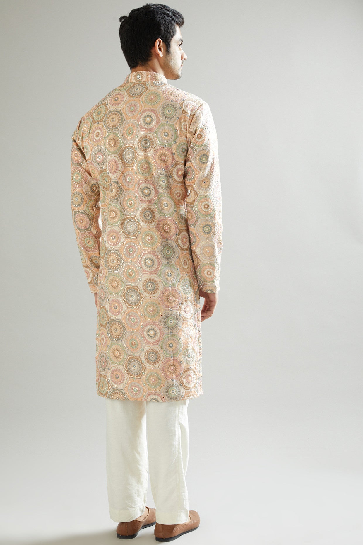 Peach Embroidered Kurta for Women | Traditional Indian Cotton Tunic Top | Perfect for Festivals, Weddings & Casual Wear