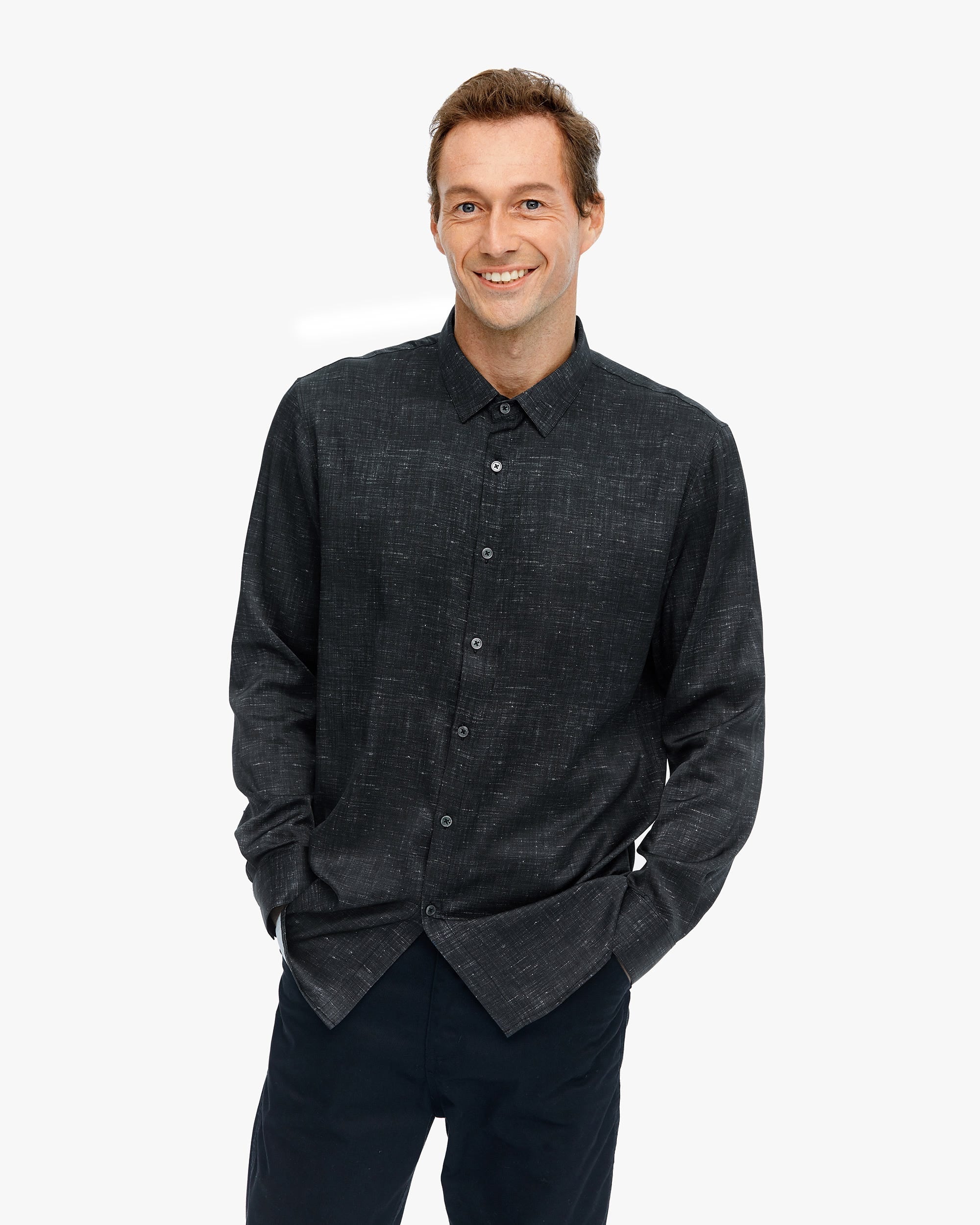 Premium Silk Men's Shirt with Special Pattern - Gray - Size M - LILYSILK Factory - Perfect for Business, Formal Occasions & Special Events