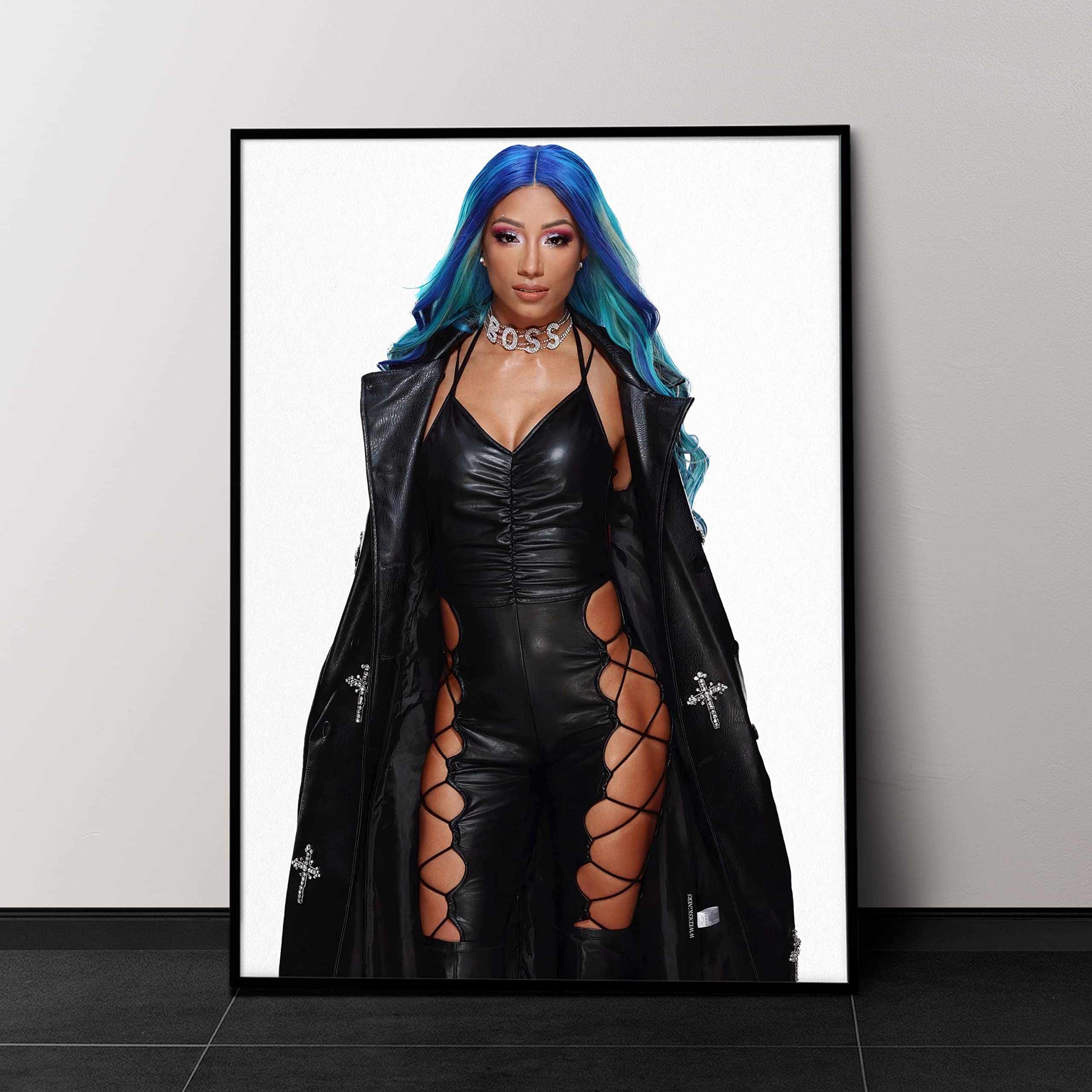 Sasha Banks Women's Champion Wrestling Poster - High-Quality Gym Wall Art for Home & Fitness Motivation - Perfect for Wrestling Fans & Workout Room Decor