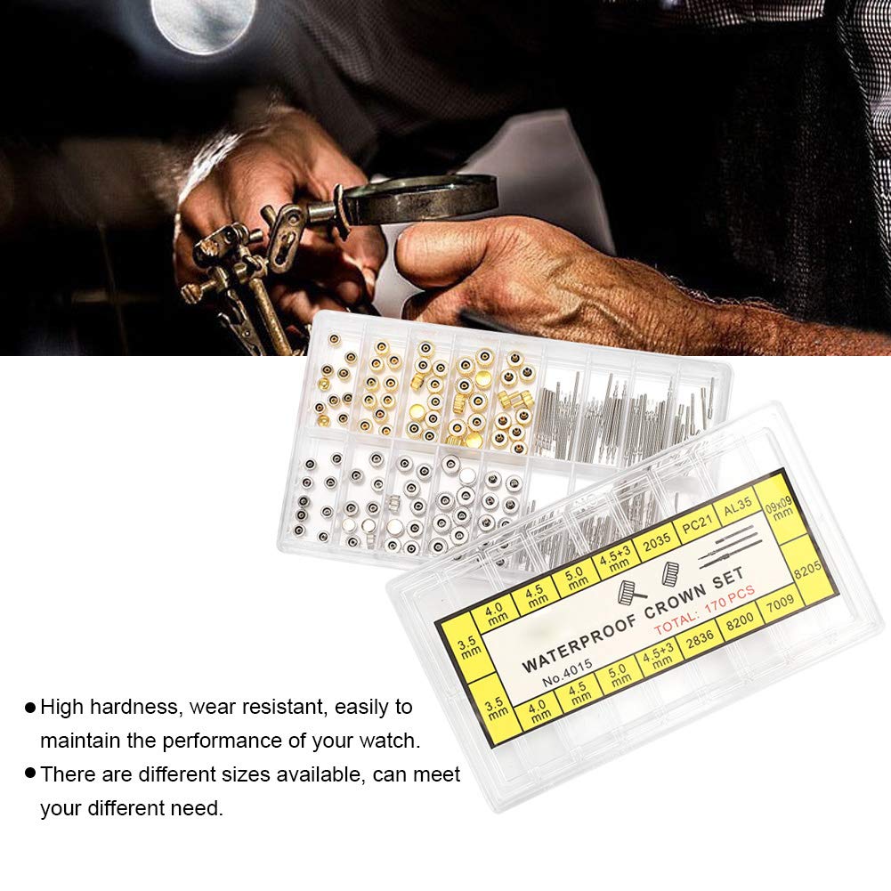 Professional Watch Crown Tool Set - Watch Stem Extender & Replacement Parts Kit with Storage Box | Watch Repair Accessories for Band Replacement & Maintenance | Perfect for Watchmakers, DIY Enthusiasts & Jewelry Repair Shops