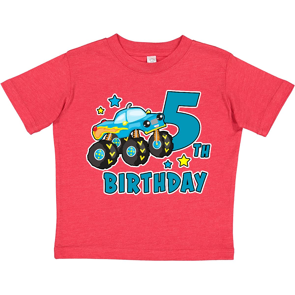 Best Inktastic 5th Birthday Monster Truck Toddler T-Shirt for Boys - Fun Kids Party Outfit & Birthday Gift