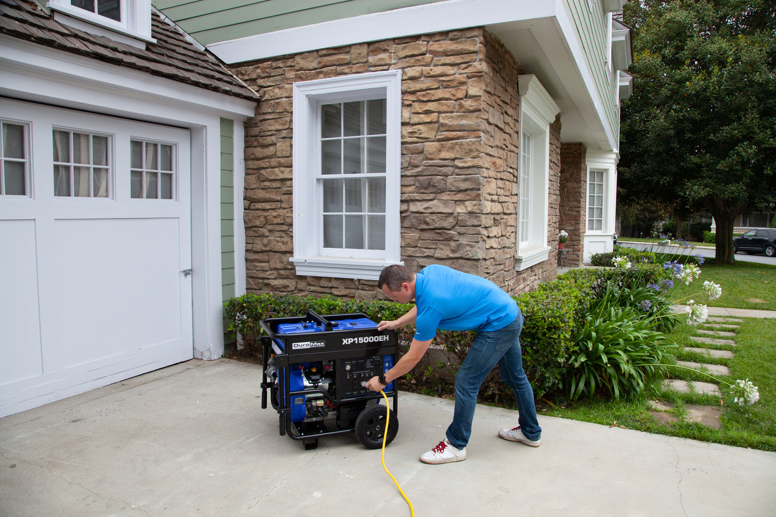 15,000W Dual Fuel Portable Generator - Gas & Propane Powered - Backup Power for Home, Camping & Emergency Use
